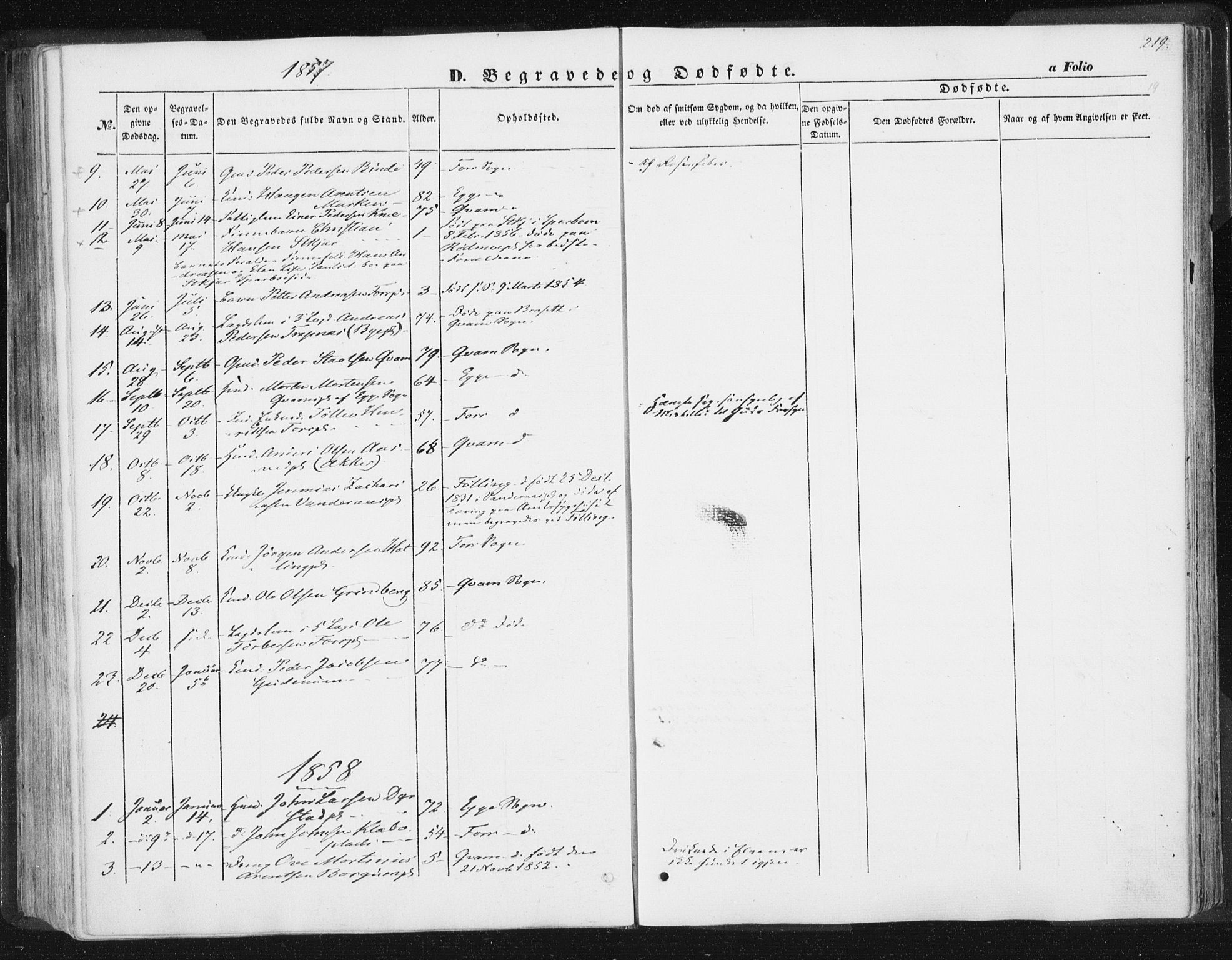 Ministerialprotokoller, klokkerbøker og fødselsregistre - Nord-Trøndelag, SAT/A-1458/746/L0446: Parish register (official) no. 746A05, 1846-1859, p. 219
