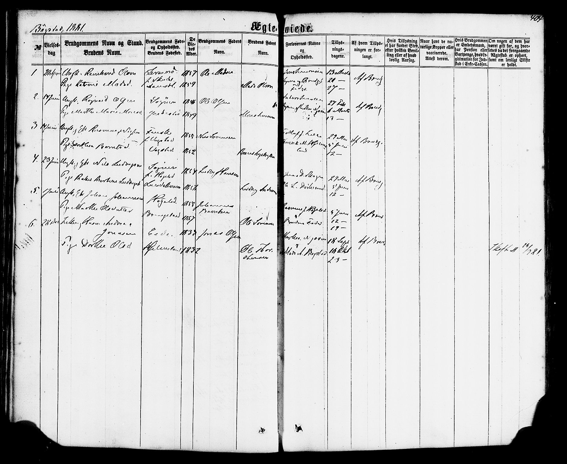 Gaular sokneprestembete, SAB/A-80001/H/Haa: Parish register (official) no. A 5, 1860-1881, p. 404