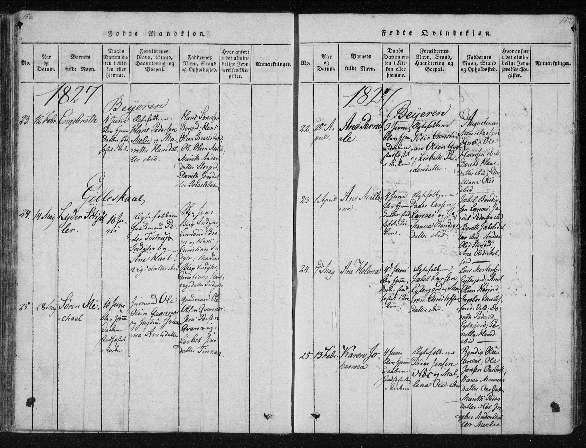 Ministerialprotokoller, klokkerbøker og fødselsregistre - Nordland, SAT/A-1459/805/L0096: Parish register (official) no. 805A03, 1820-1837, p. 156-157