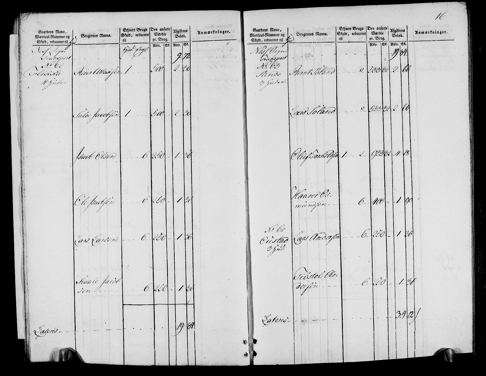 Rentekammeret inntil 1814, Realistisk ordnet avdeling, RA/EA-4070/N/Ne/Nea/L0095: Lista fogderi. Oppebørselsregister, 1803-1804, p. 18