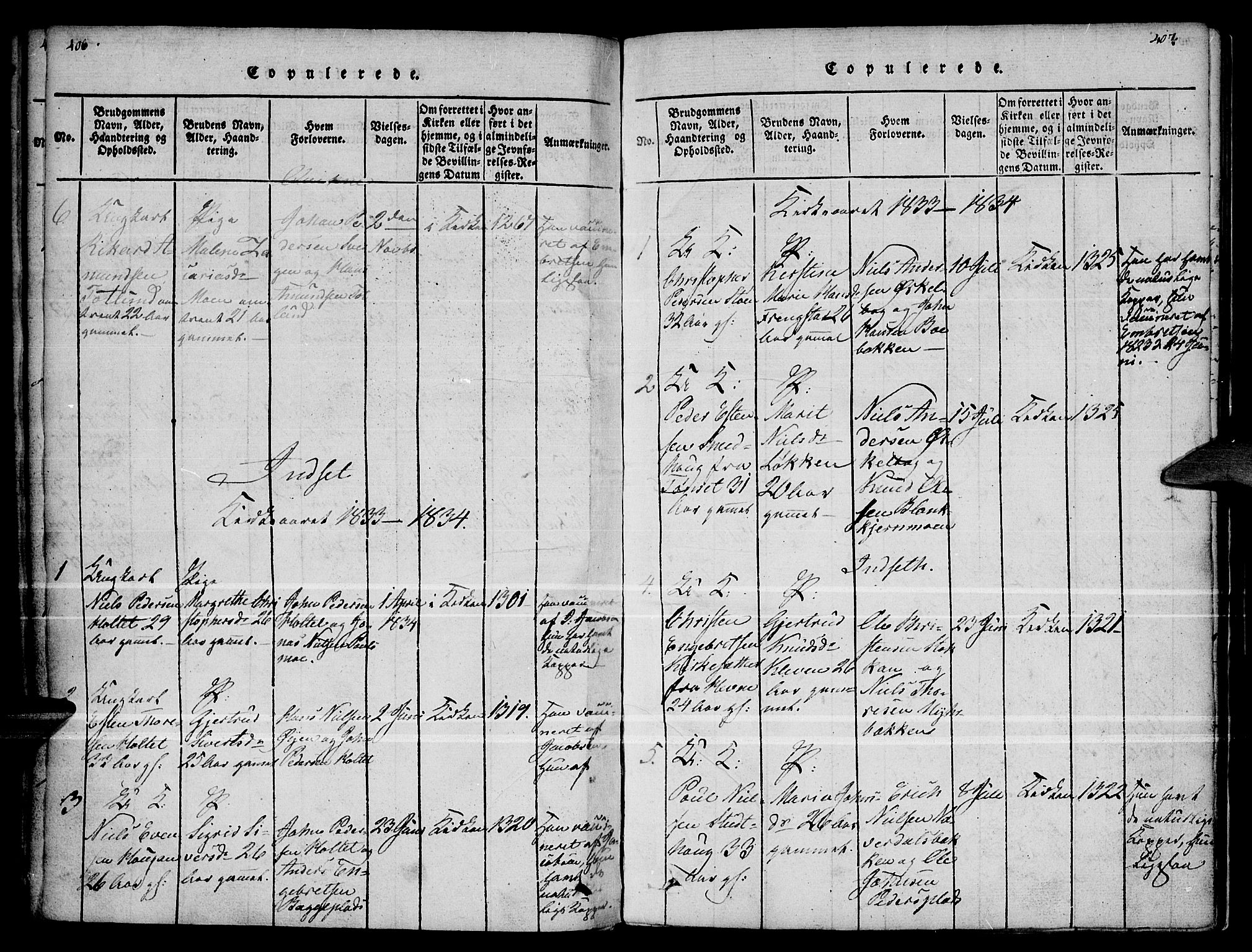 Kvikne prestekontor, AV/SAH-PREST-064/H/Ha/Haa/L0004: Parish register (official) no. 4, 1815-1840, p. 406-407