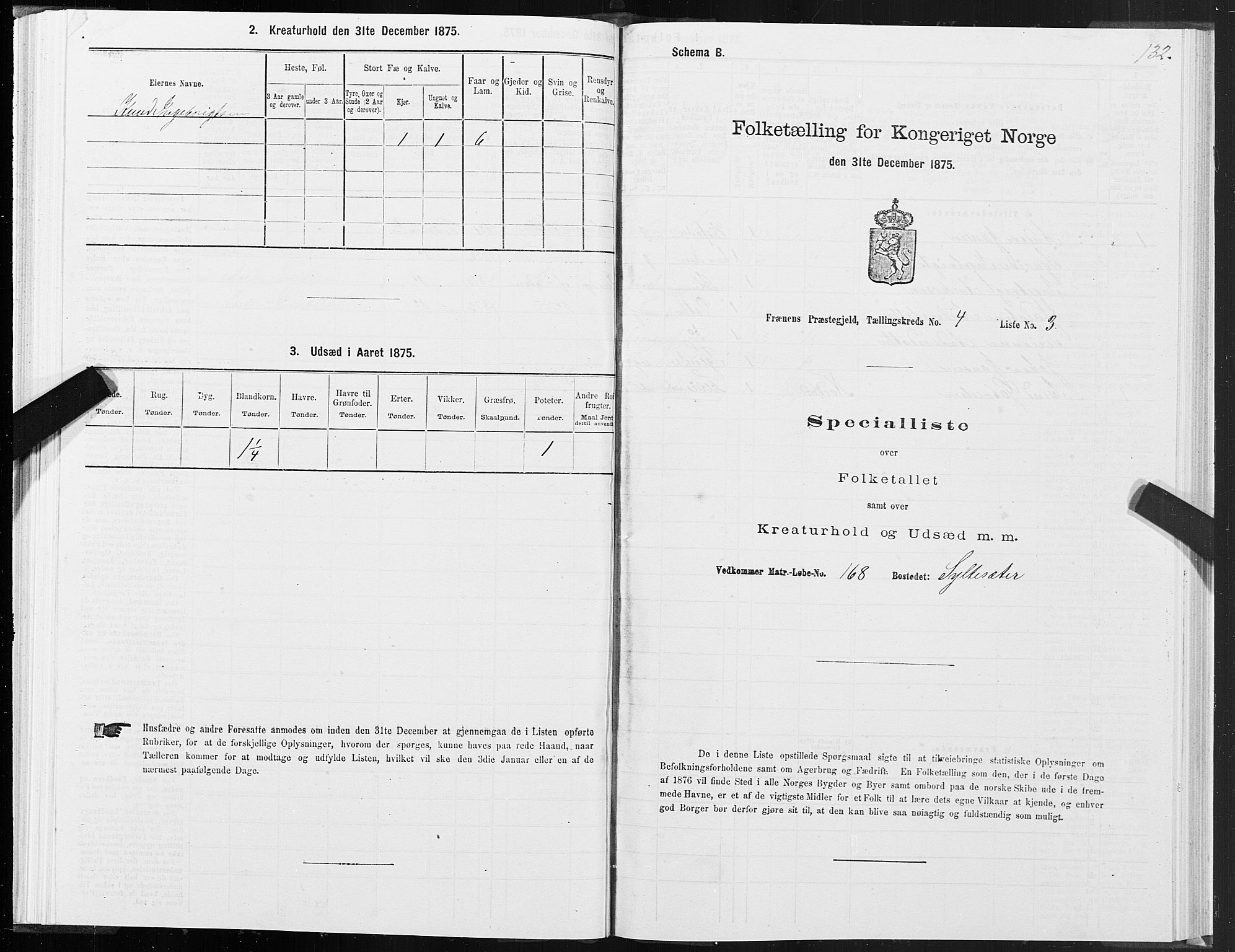 SAT, 1875 census for 1548P Fræna, 1875, p. 2132