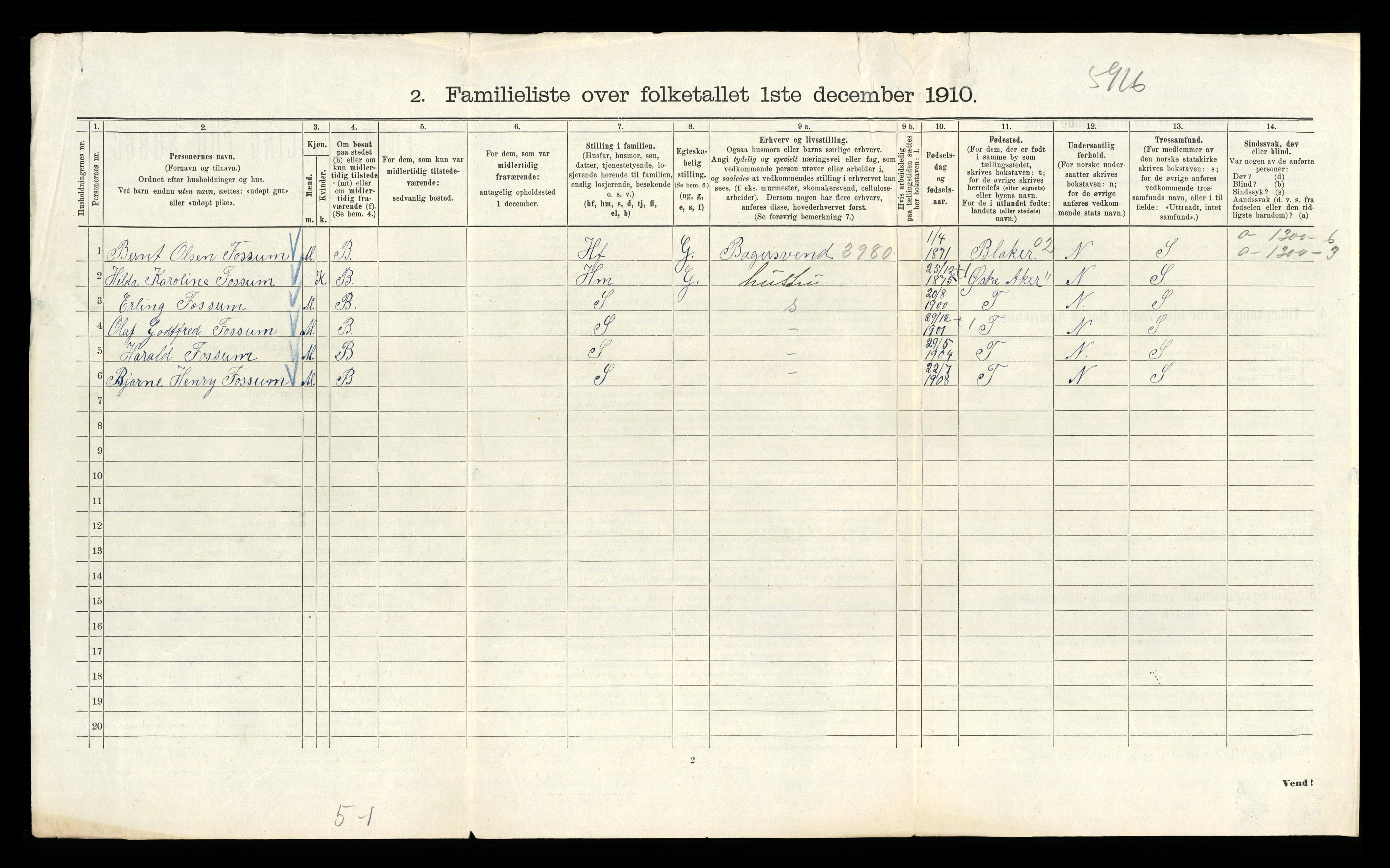 RA, 1910 census for Kristiania, 1910, p. 47768