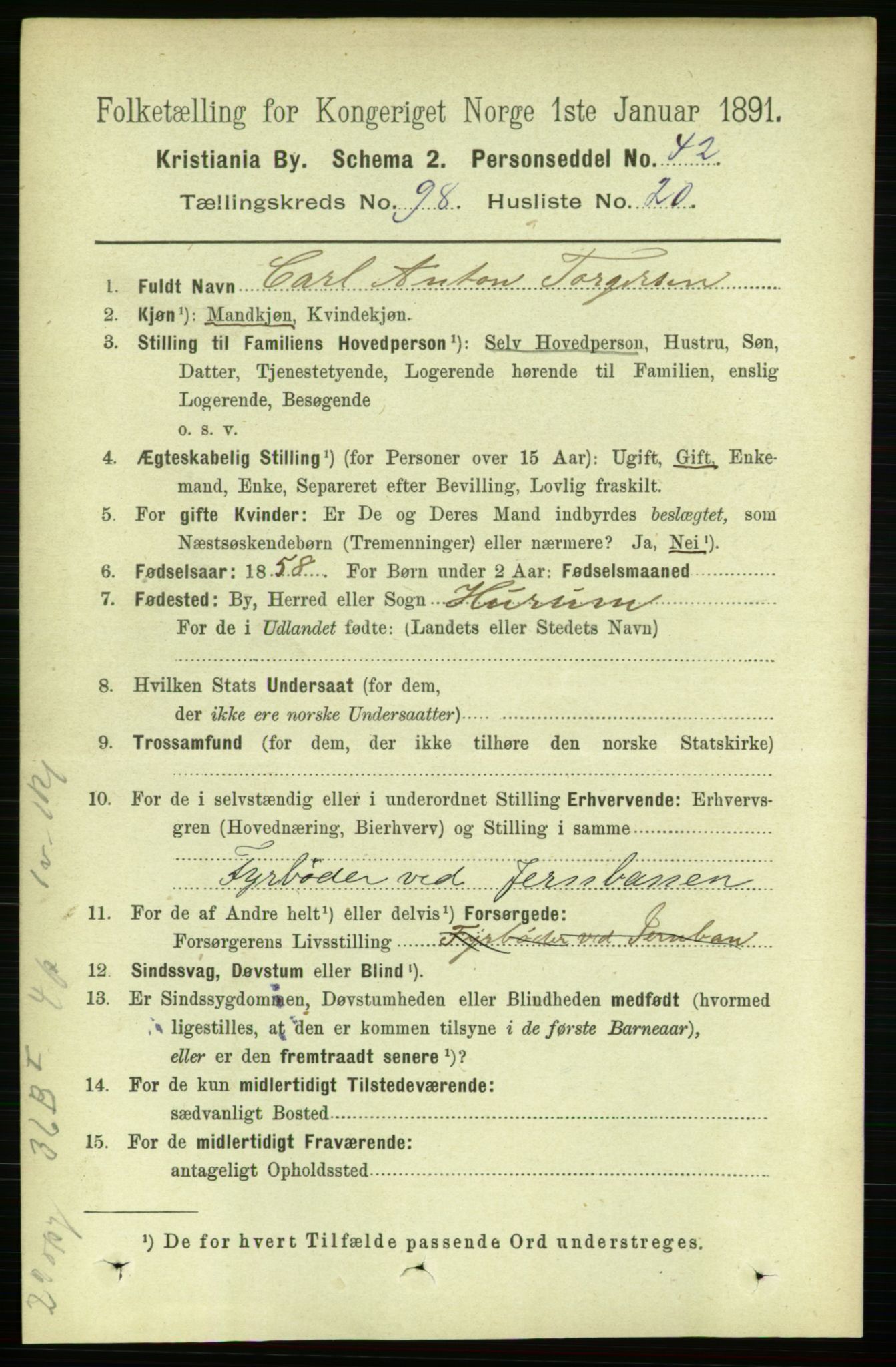 RA, 1891 census for 0301 Kristiania, 1891, p. 48370