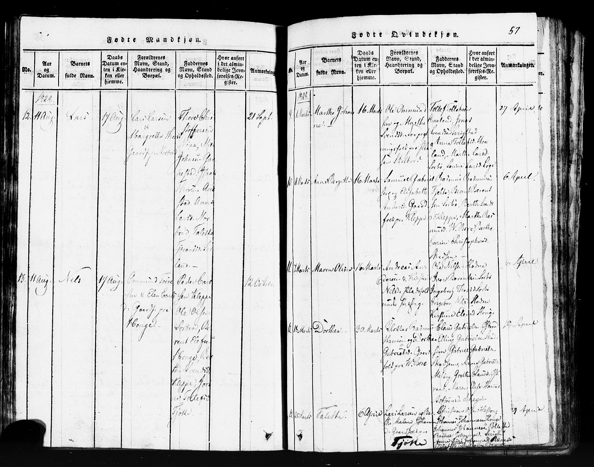 Klepp sokneprestkontor, AV/SAST-A-101803/001/3/30BB/L0001: Parish register (copy) no.  B 1, 1816-1859, p. 57