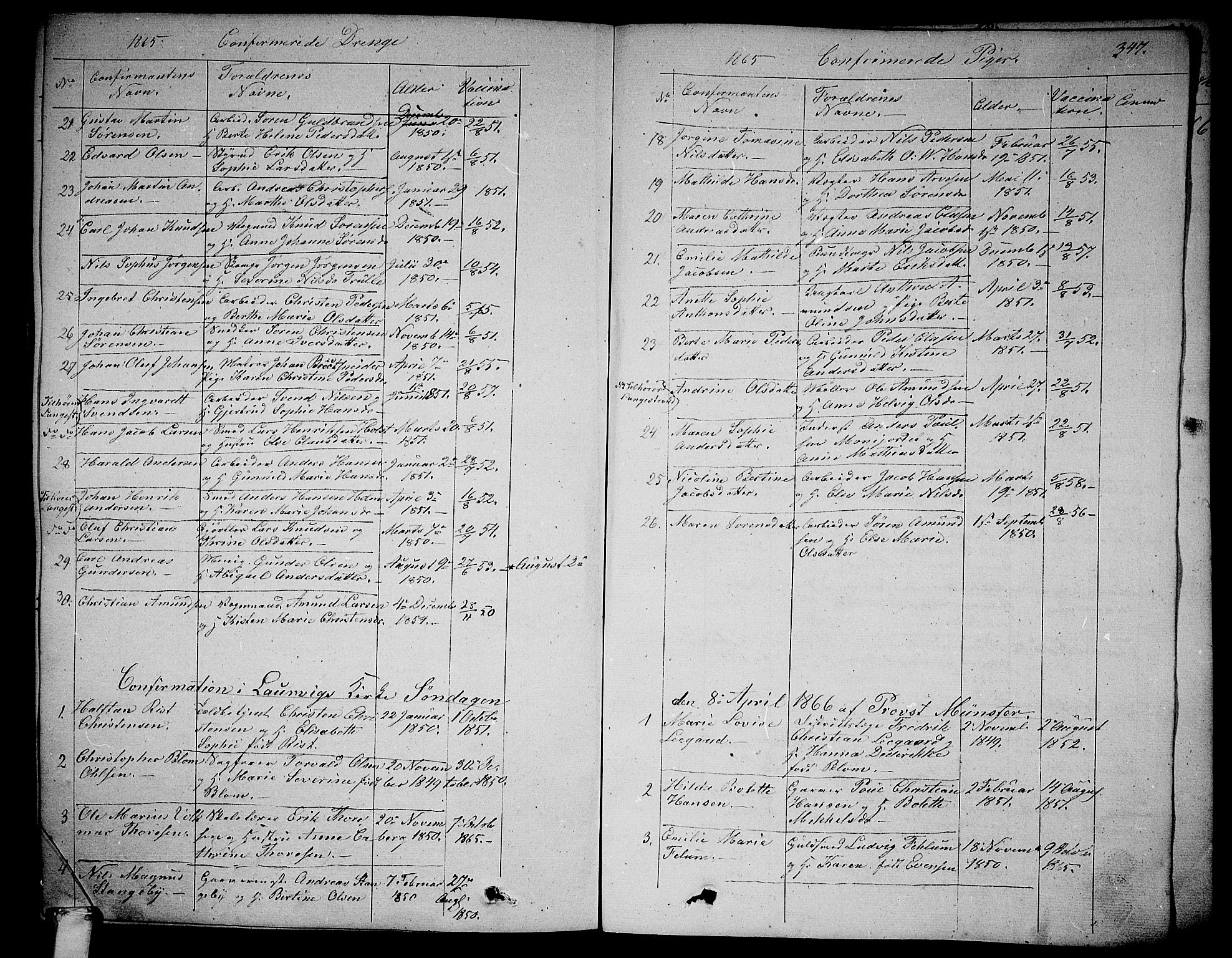 Larvik kirkebøker, AV/SAKO-A-352/G/Ga/L0003b: Parish register (copy) no. I 3B, 1830-1870, p. 347