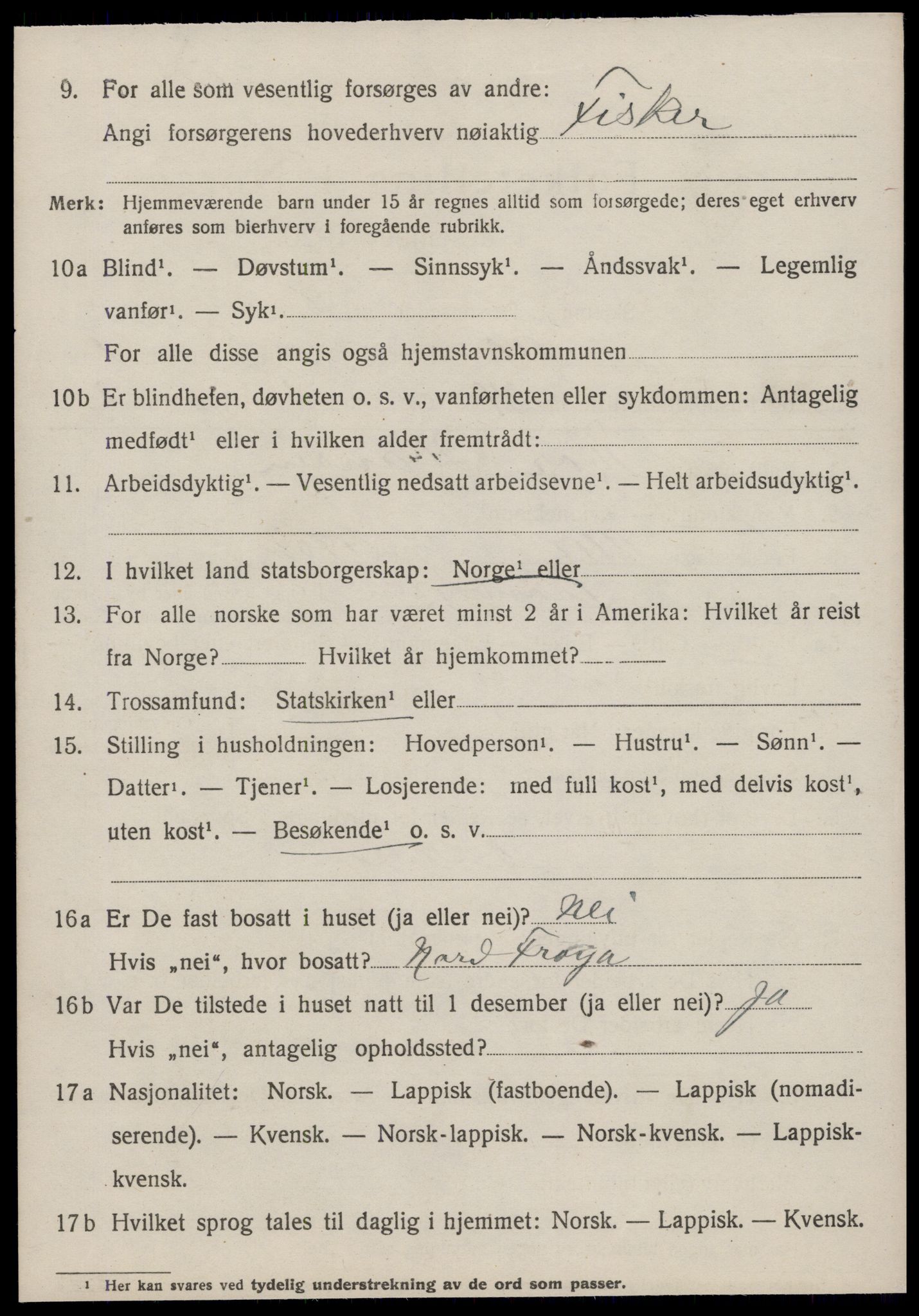 SAT, 1920 census for Å, 1920, p. 1401