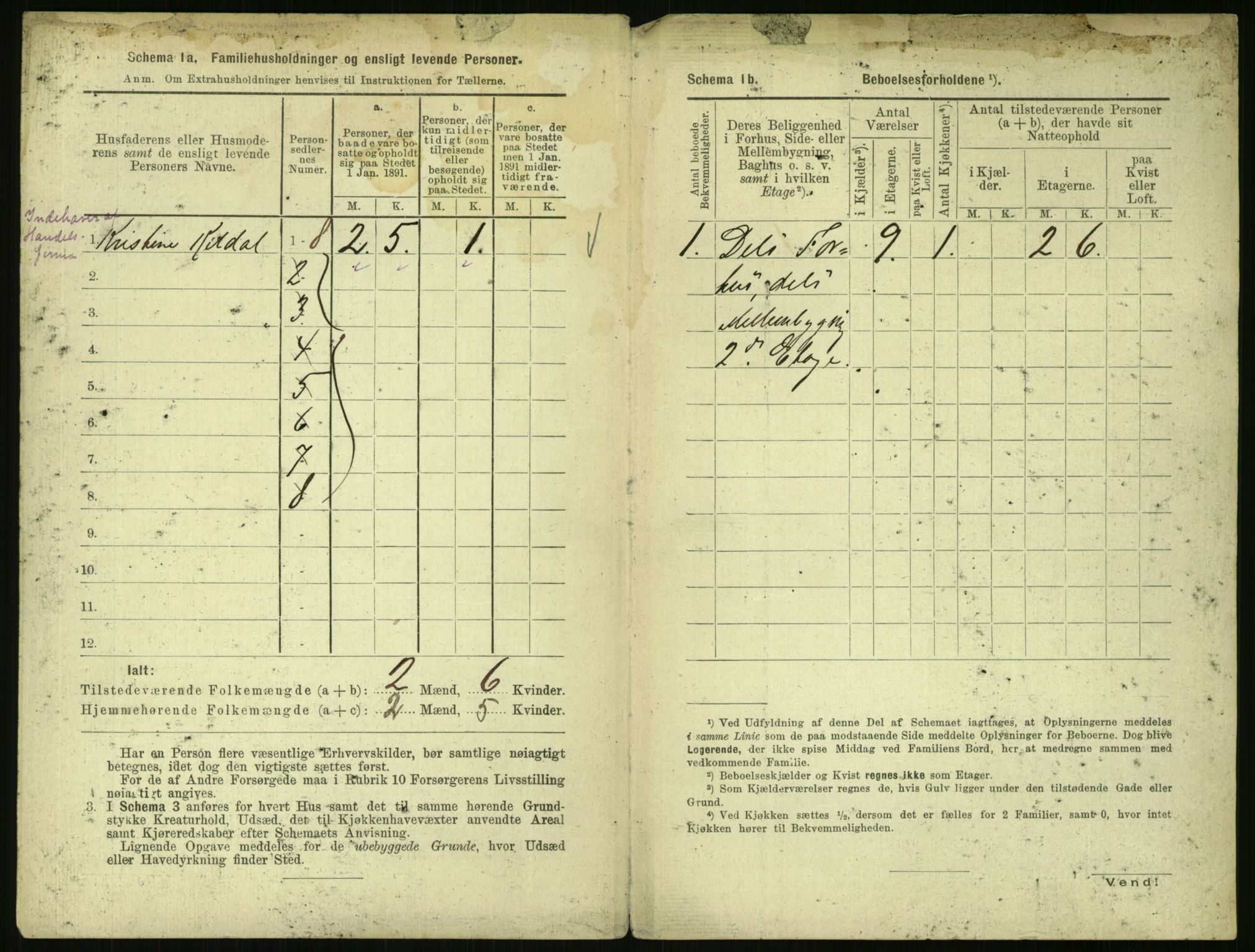 RA, 1891 census for 0301 Kristiania, 1891, p. 1222