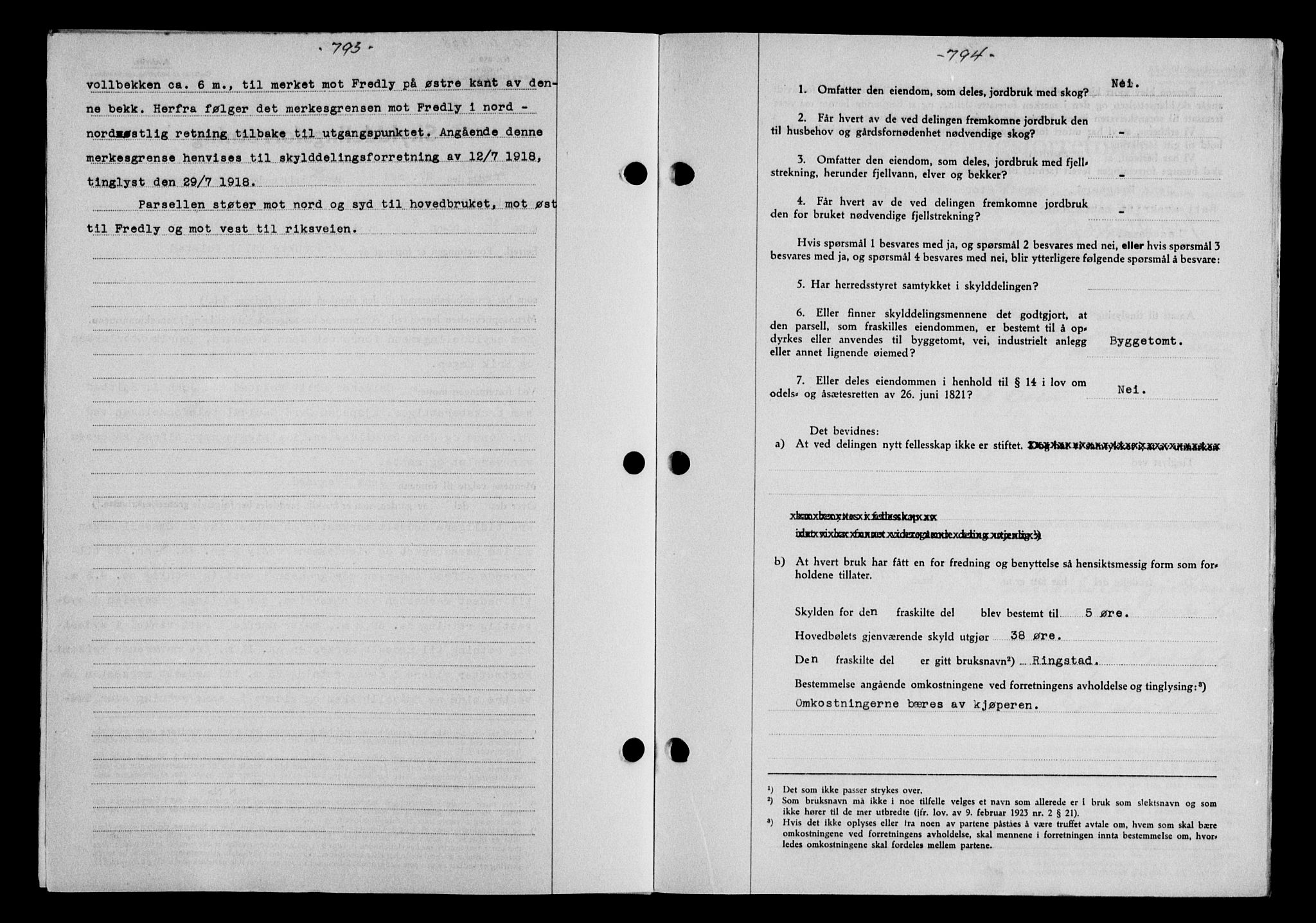 Gauldal sorenskriveri, SAT/A-0014/1/2/2C/L0048: Mortgage book no. 51-52, 1937-1938, p. 793, Diary no: : 782/1938