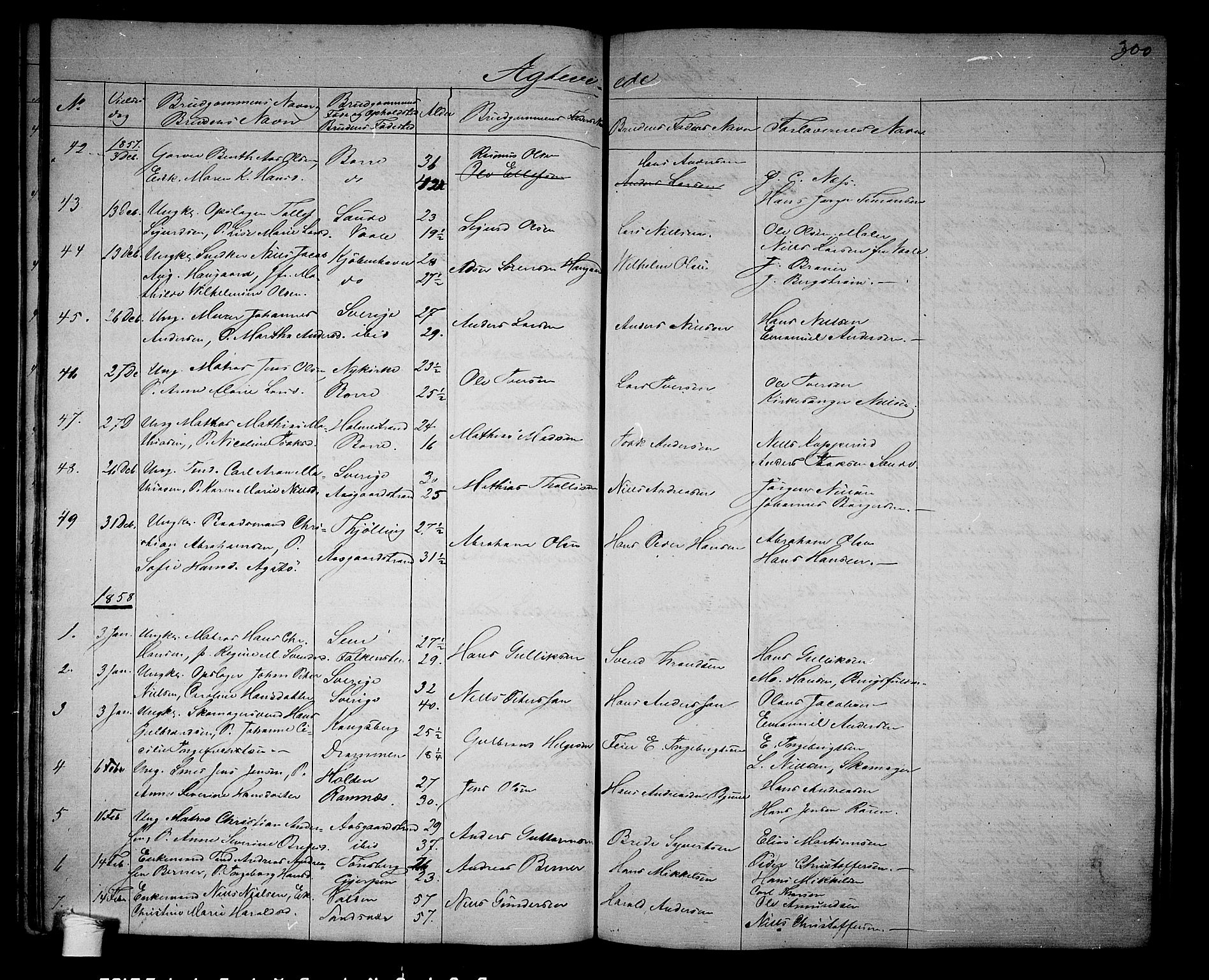 Borre kirkebøker, AV/SAKO-A-338/G/Ga/L0002: Parish register (copy) no. I 2, 1852-1871, p. 300