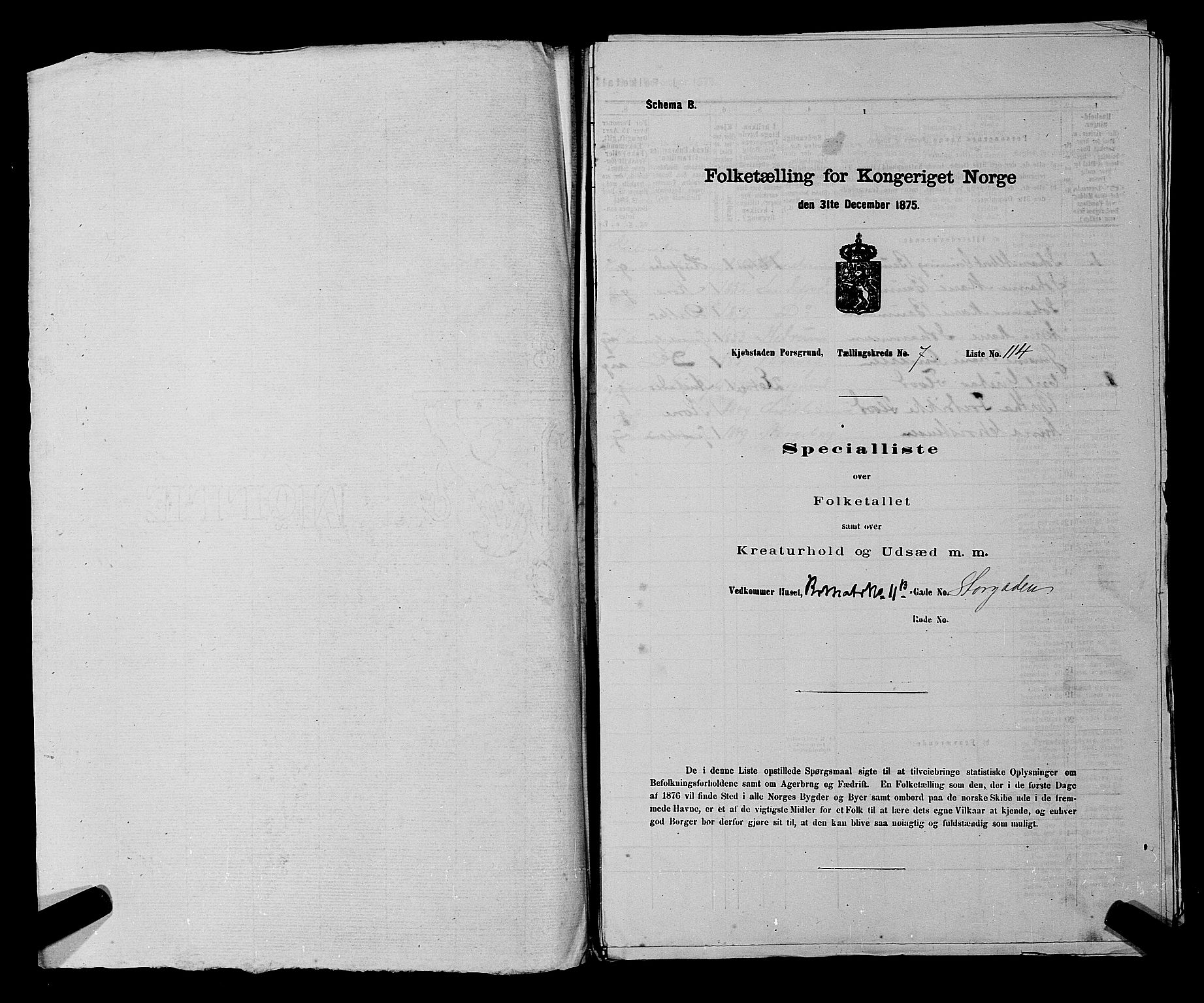 SAKO, 1875 census for 0805P Porsgrunn, 1875, p. 277