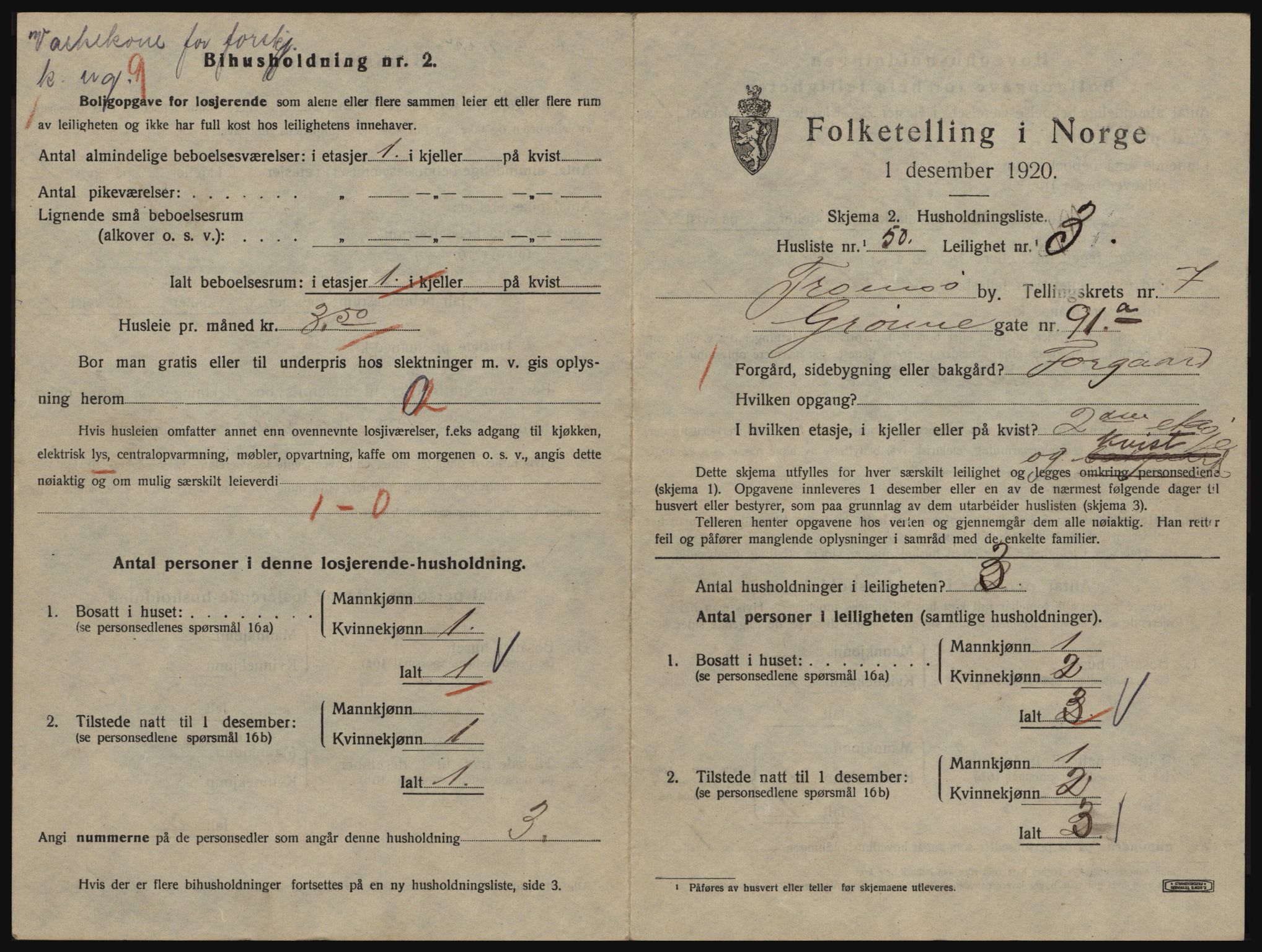 SATØ, 1920 census for Tromsø, 1920, p. 4335