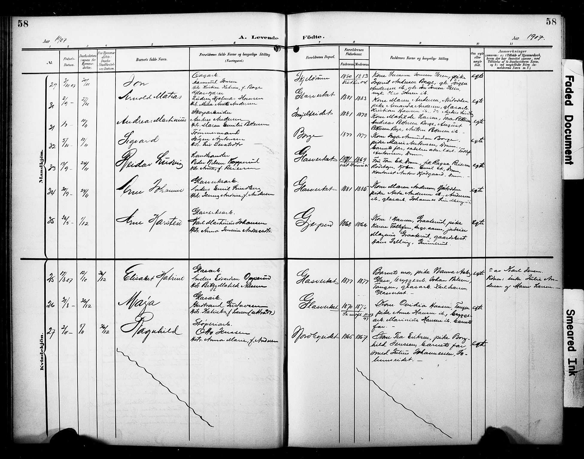 Skoger kirkebøker, SAKO/A-59/G/Ga/L0003: Parish register (copy) no. I 3, 1900-1927, p. 58