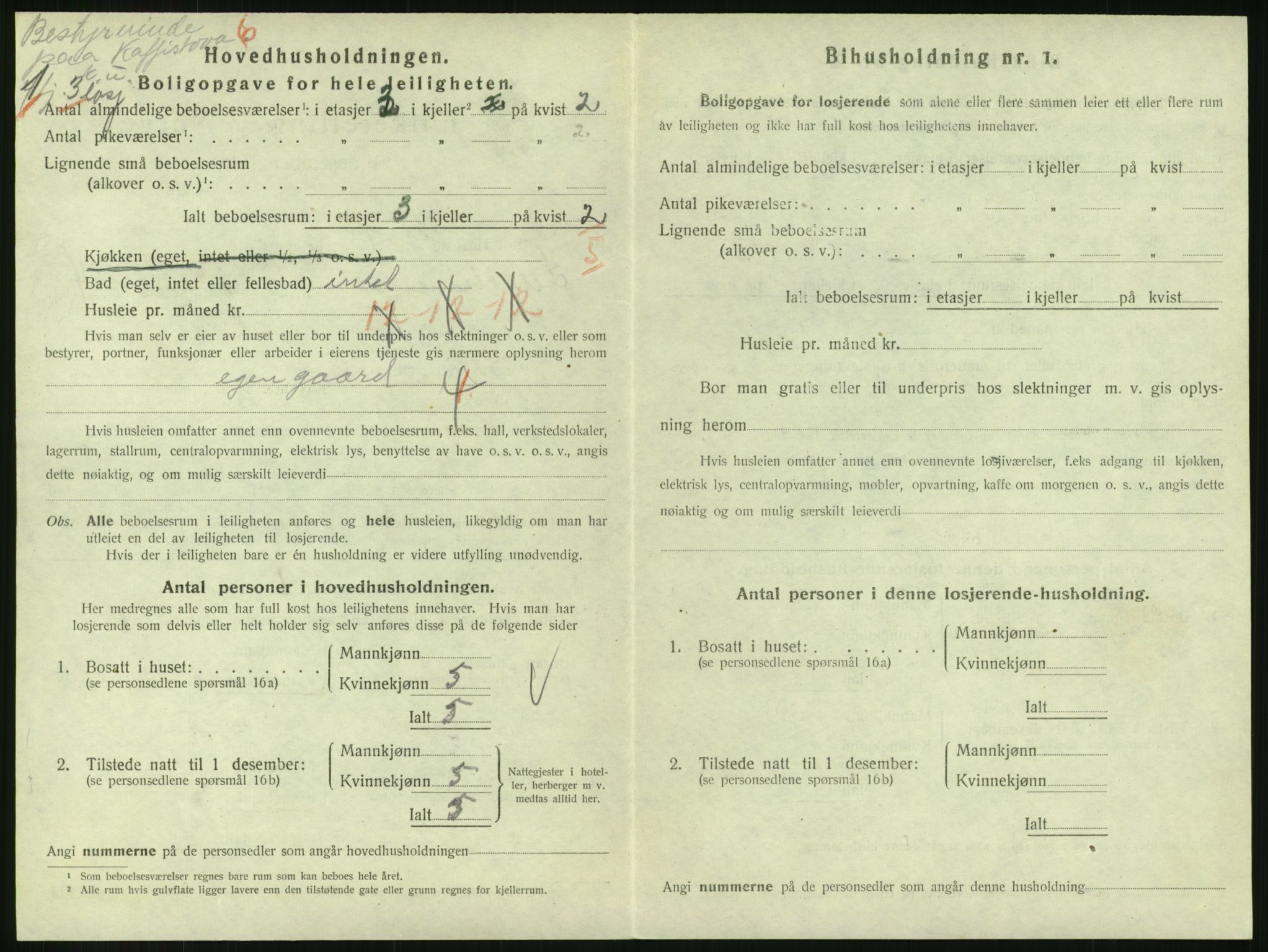 SAH, 1920 census for Lillehammer, 1920, p. 2021