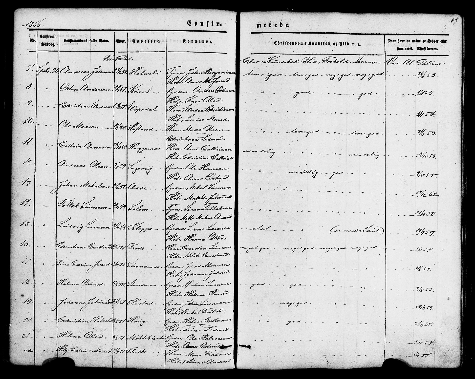 Fjaler sokneprestembete, SAB/A-79801/H/Haa/Haaa/L0008: Parish register (official) no. A 8, 1850-1886, p. 67