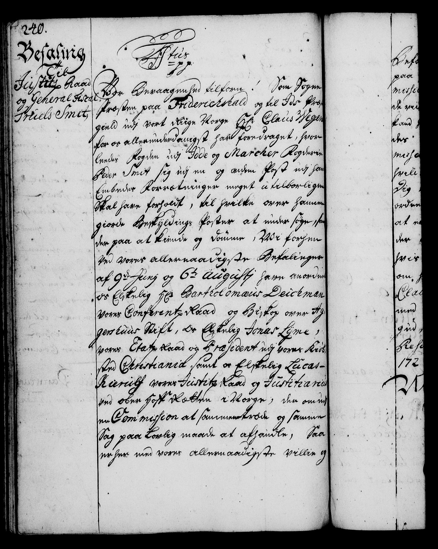 Rentekammeret, Kammerkanselliet, RA/EA-3111/G/Gg/Gga/L0003: Norsk ekspedisjonsprotokoll med register (merket RK 53.3), 1727-1734, p. 240