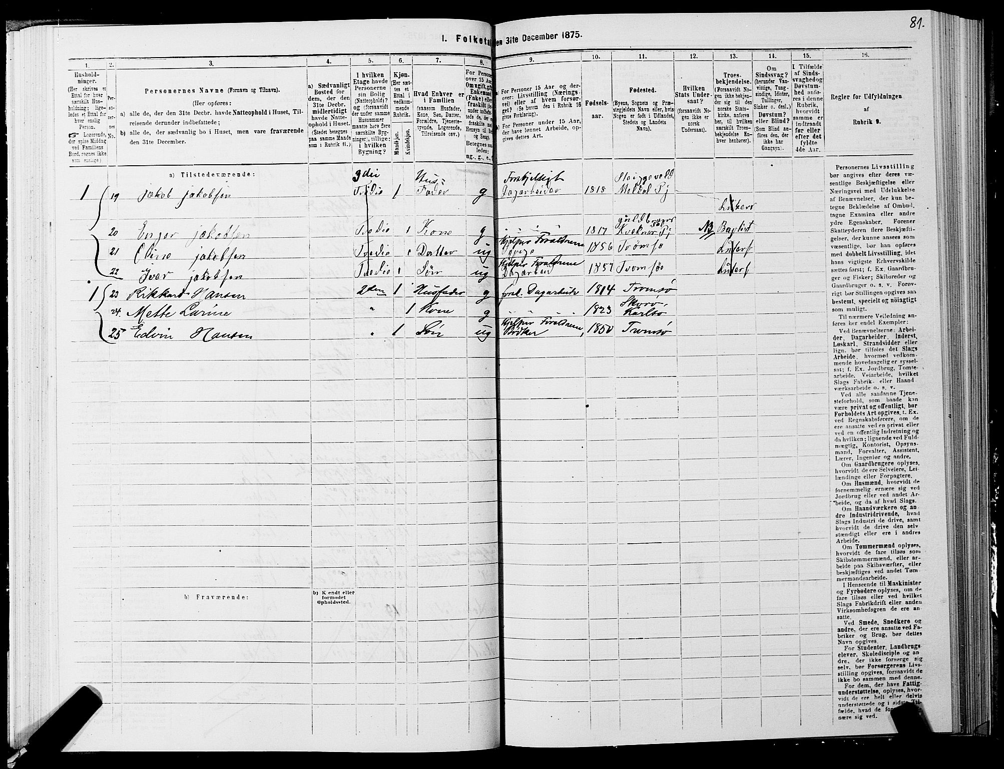 SATØ, 1875 census for 1902P Tromsø, 1875, p. 4081