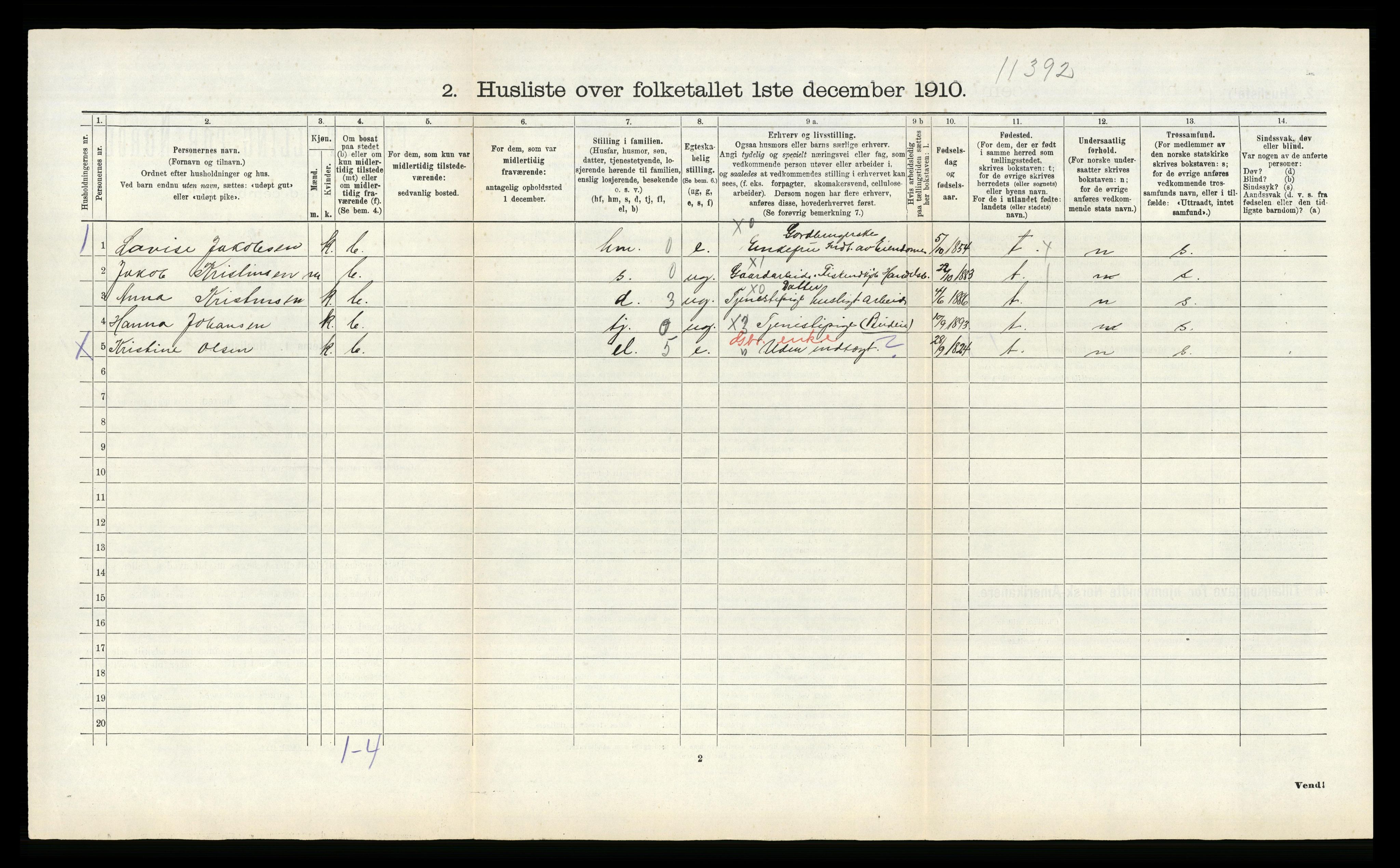 RA, 1910 census for Skjerstad, 1910, p. 1004