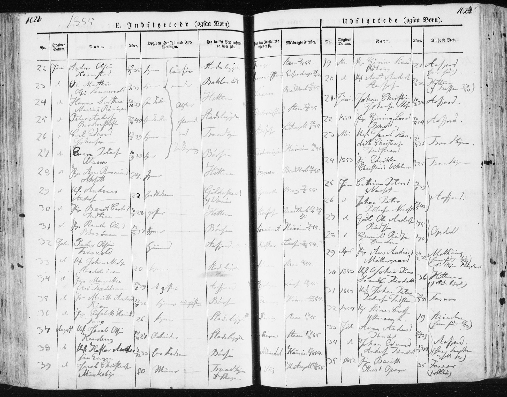 Ministerialprotokoller, klokkerbøker og fødselsregistre - Sør-Trøndelag, SAT/A-1456/659/L0736: Parish register (official) no. 659A06, 1842-1856, p. 1023-1024