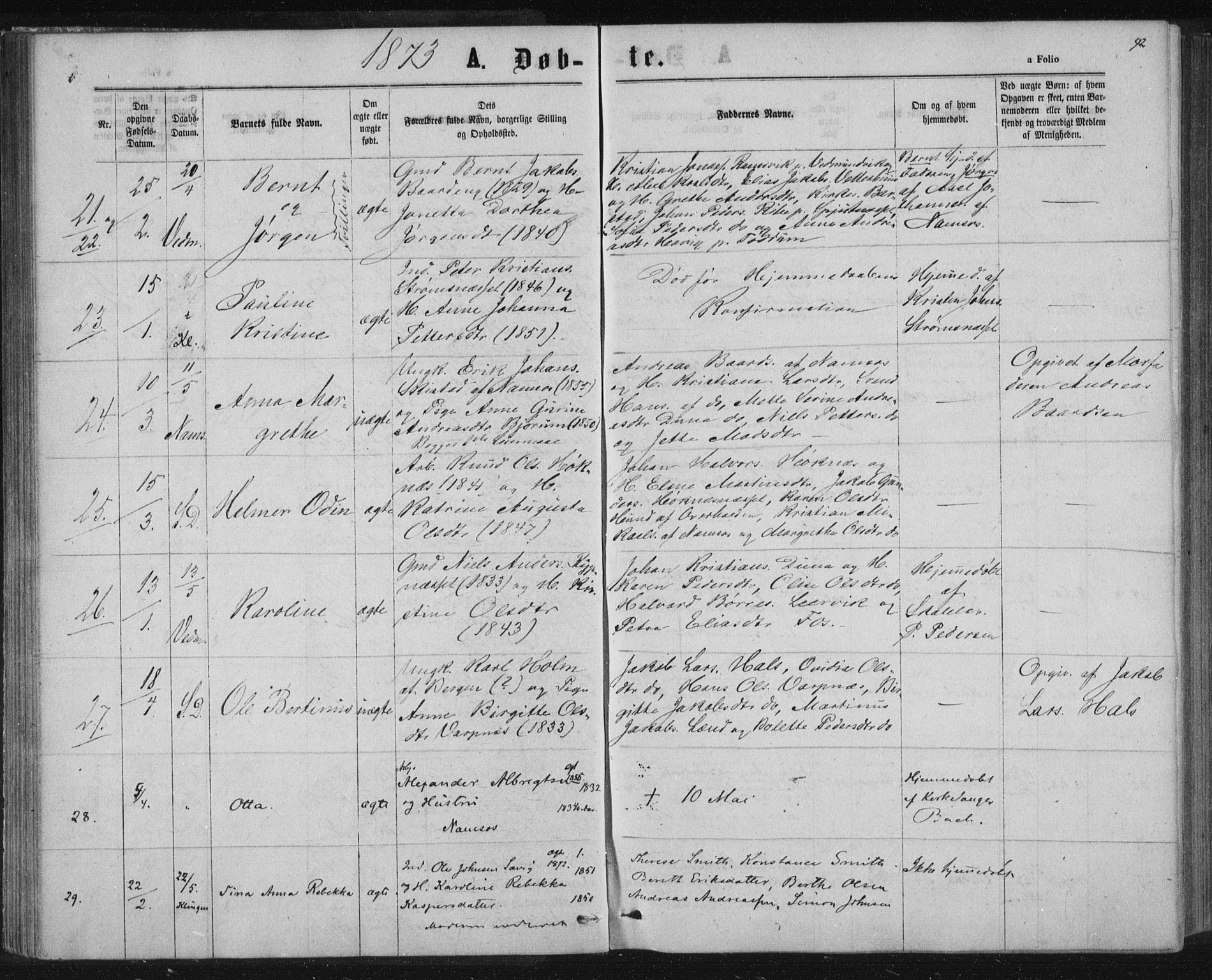 Ministerialprotokoller, klokkerbøker og fødselsregistre - Nord-Trøndelag, AV/SAT-A-1458/768/L0570: Parish register (official) no. 768A05, 1865-1874, p. 92