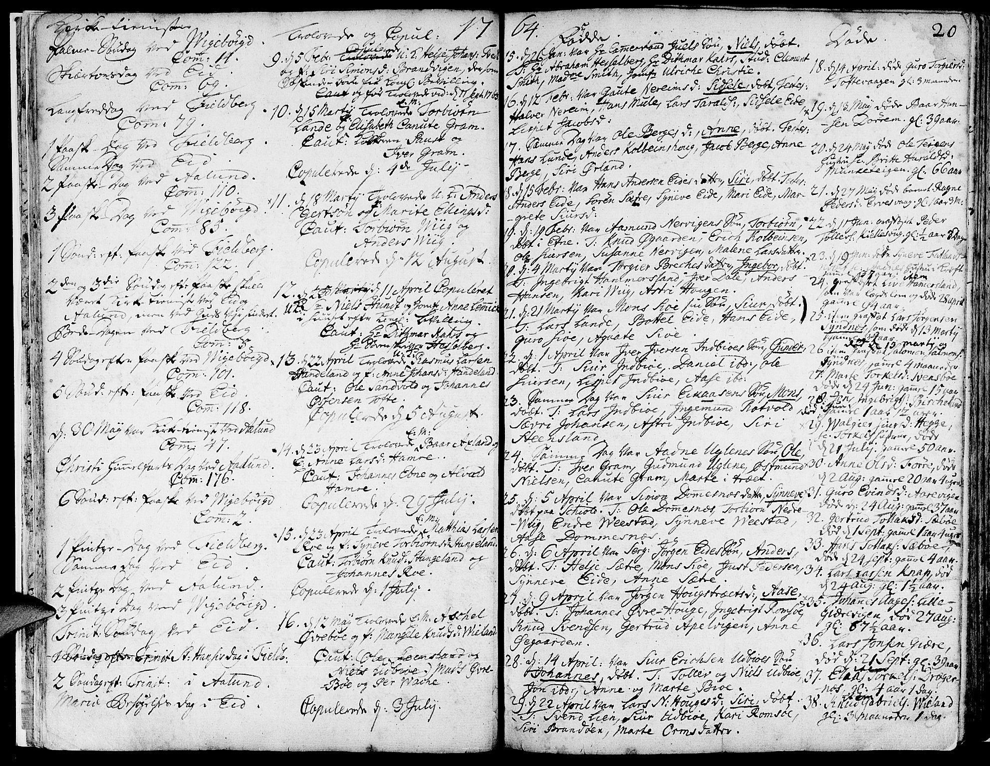 Fjelberg sokneprestembete, SAB/A-75201/H/Haa: Parish register (official) no. A 2, 1760-1788, p. 20