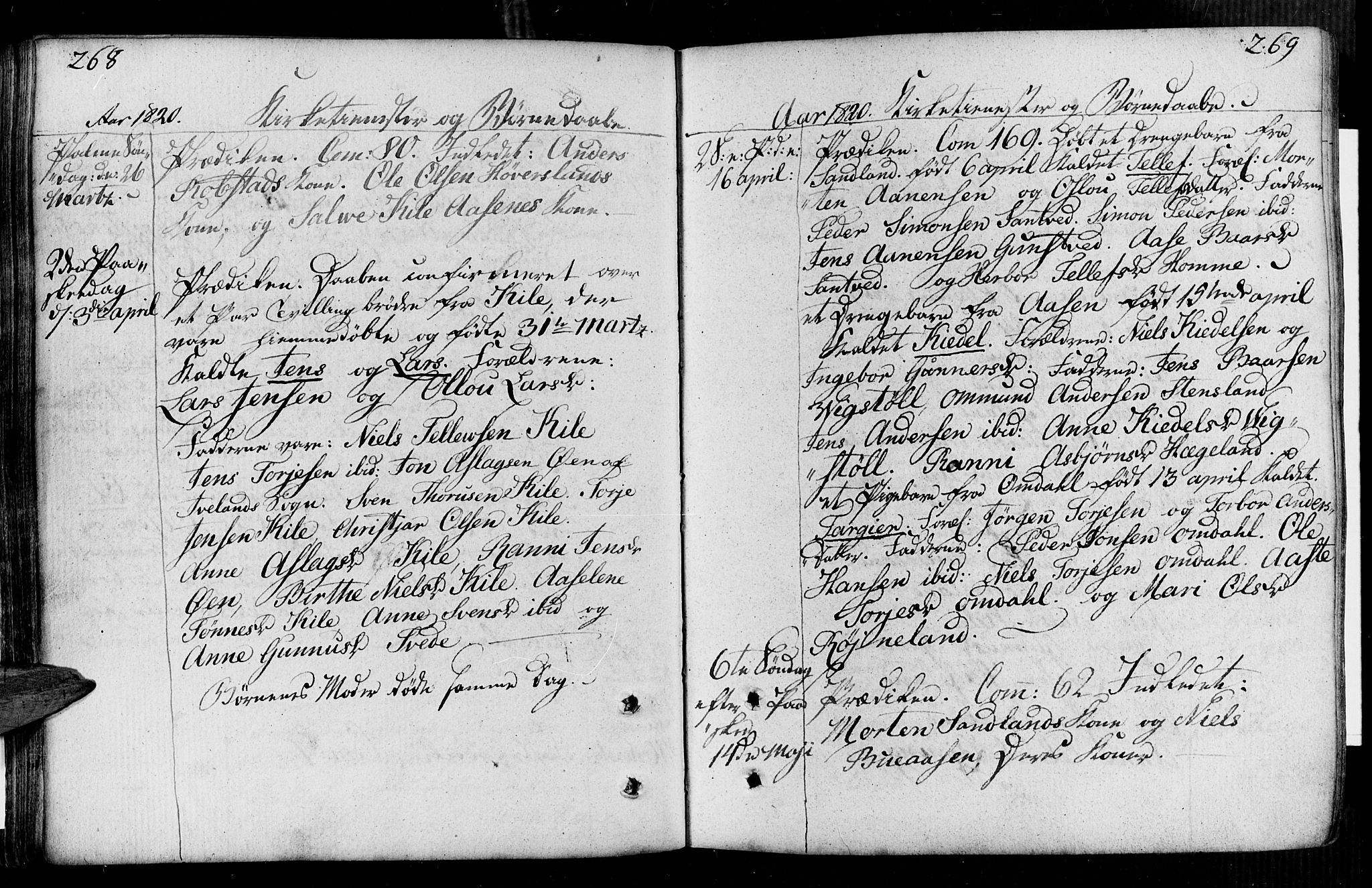 Vennesla sokneprestkontor, AV/SAK-1111-0045/Fa/Faa/L0002: Parish register (official) no. A 2, 1785-1834, p. 268-269