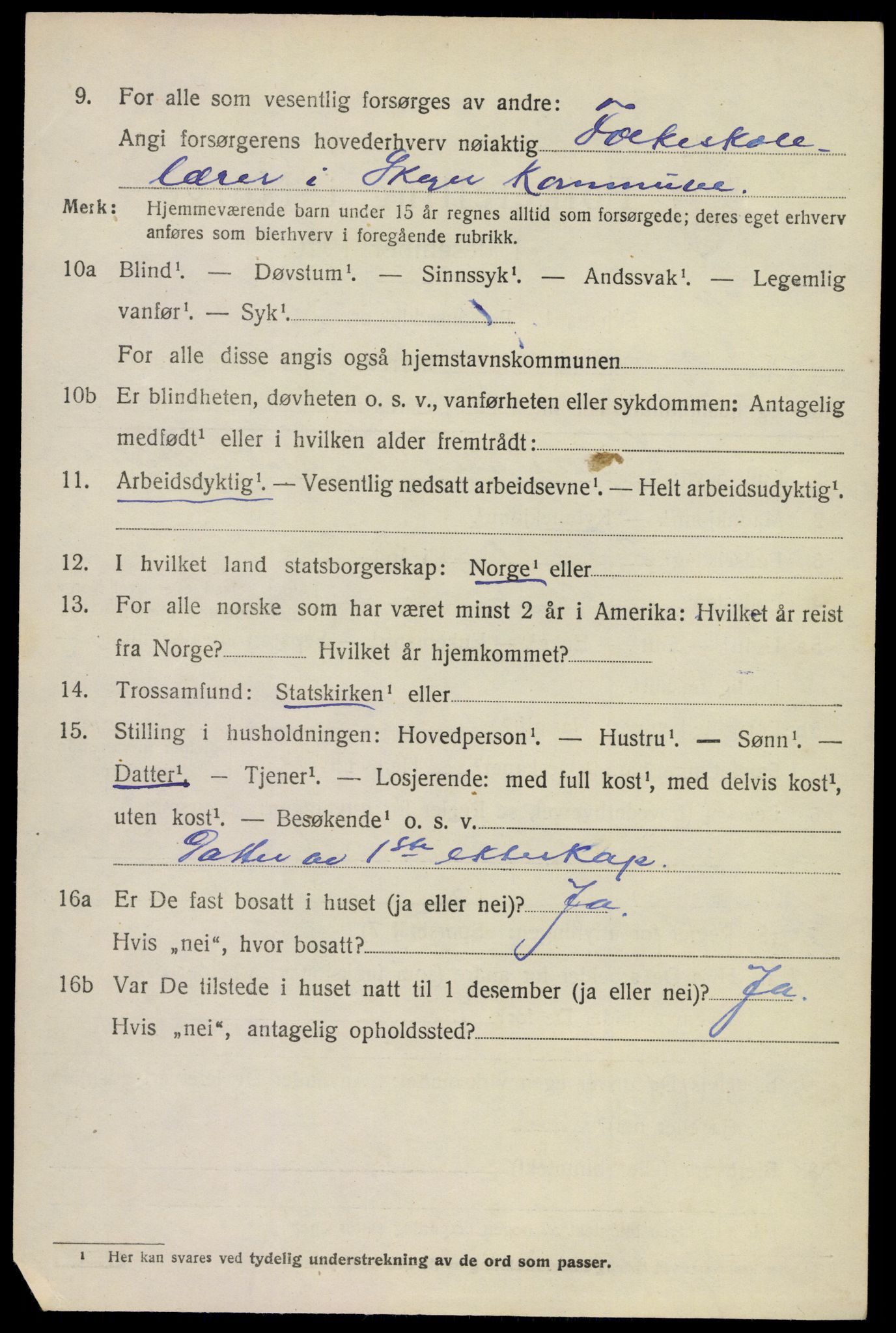 SAKO, 1920 census for Skoger, 1920, p. 14588