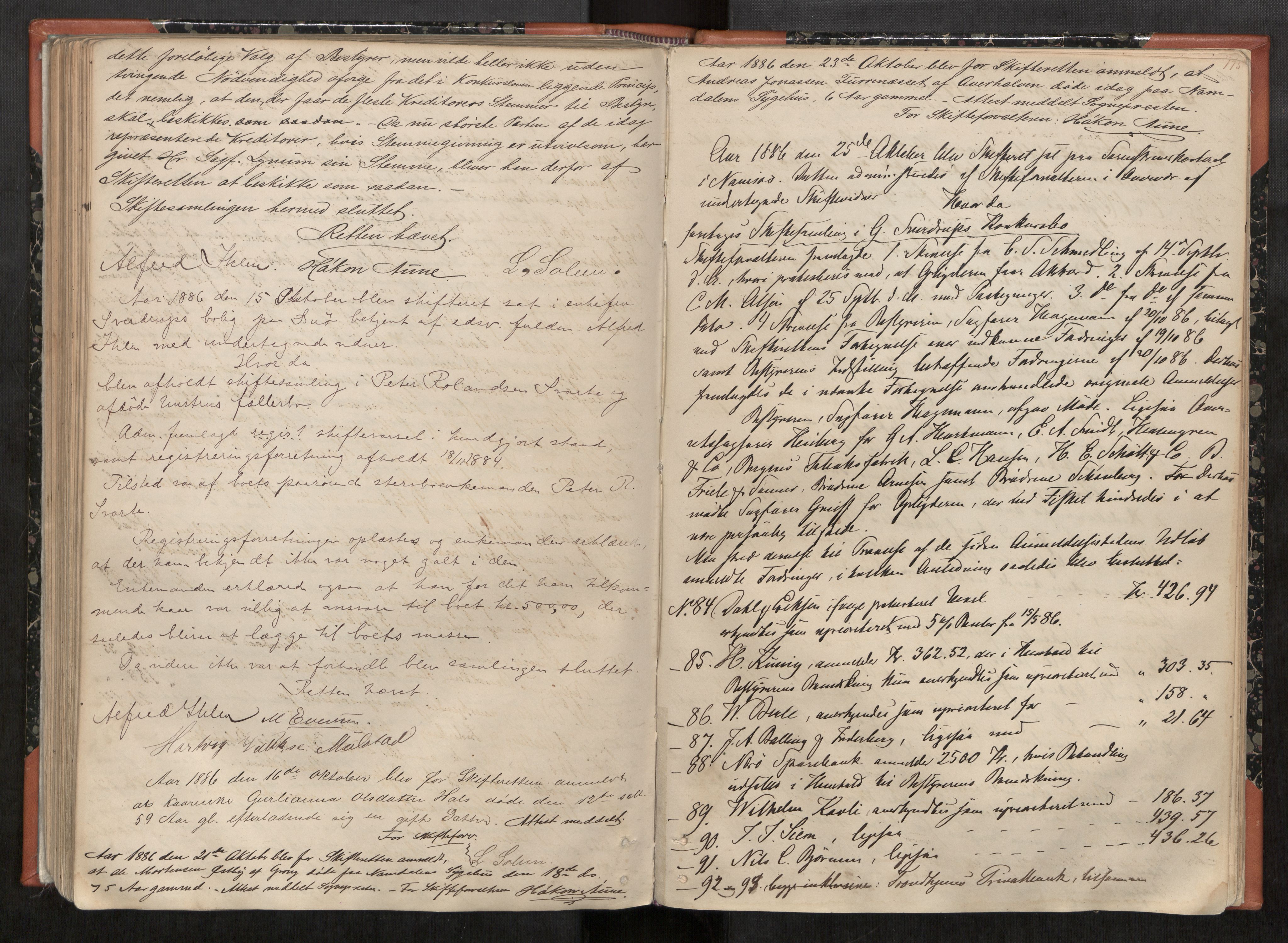 Namdal sorenskriveri, AV/SAT-A-4133/1/3/3B/L0005: Skiftebehandlingsprotokoll, 1879-1888, p. 175