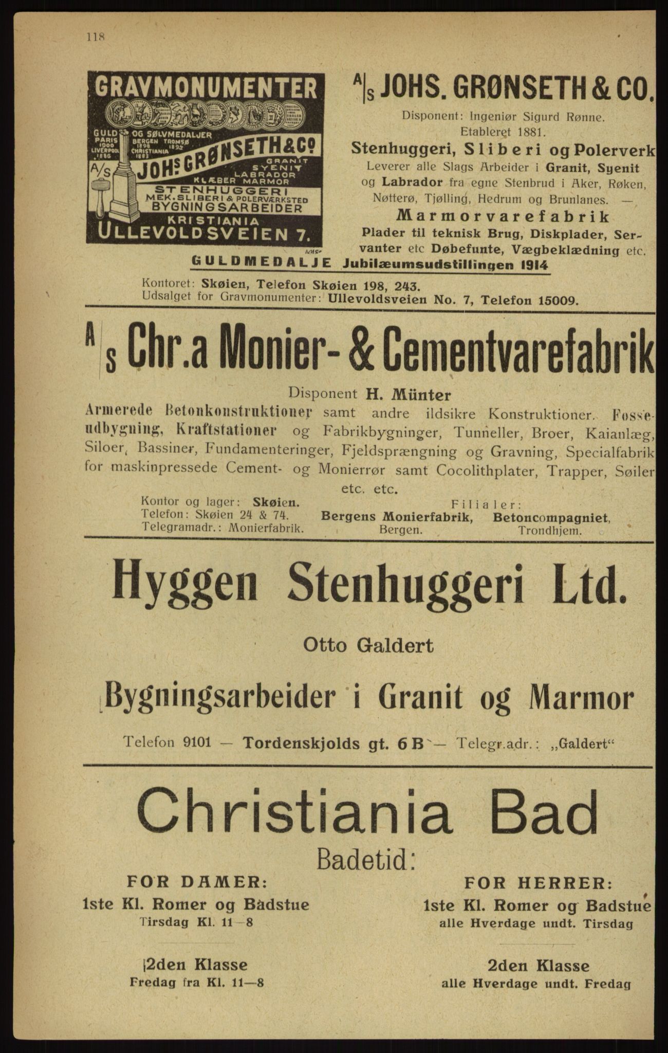 Kristiania/Oslo adressebok, PUBL/-, 1916, p. 118