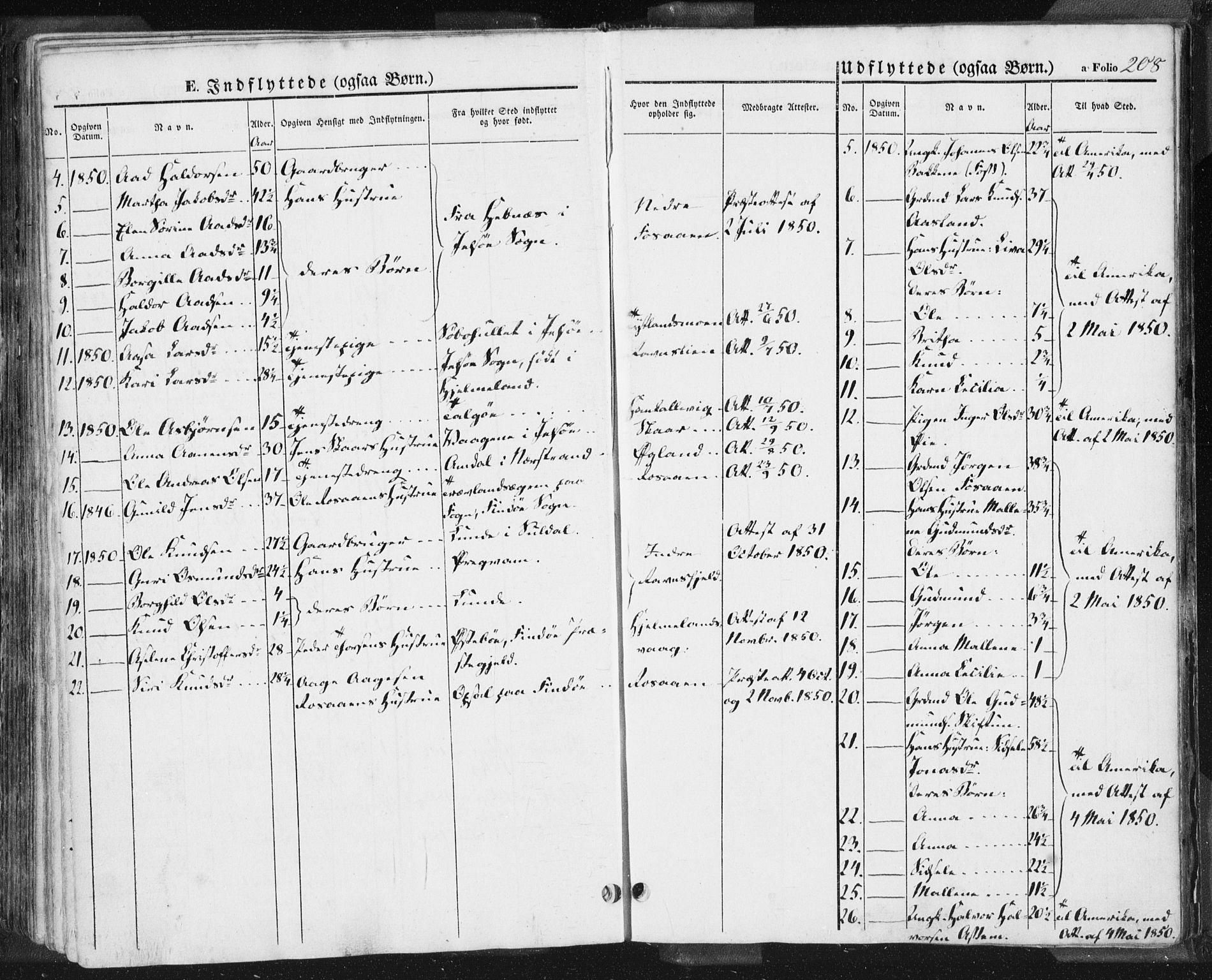 Hjelmeland sokneprestkontor, SAST/A-101843/01/IV/L0009: Parish register (official) no. A 9, 1846-1860, p. 208