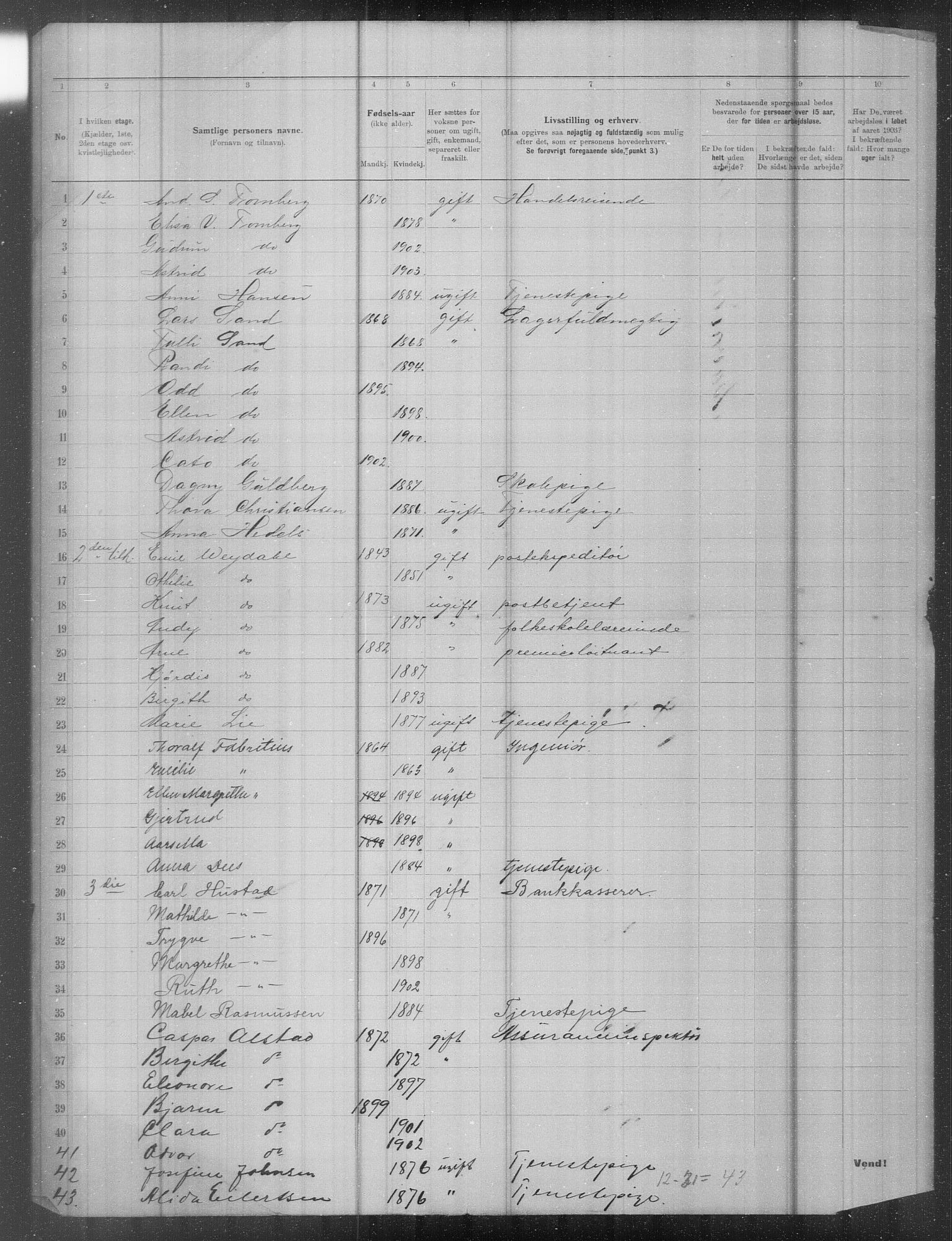 OBA, Municipal Census 1903 for Kristiania, 1903, p. 25080