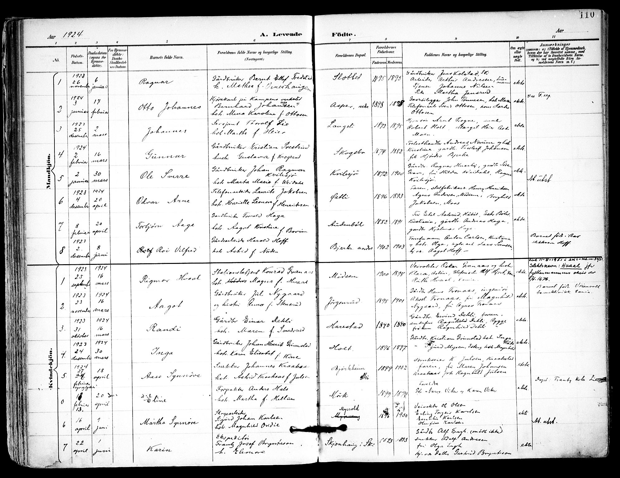 Kråkstad prestekontor Kirkebøker, SAO/A-10125a/F/Fa/L0010: Parish register (official) no. I 10, 1893-1931, p. 110