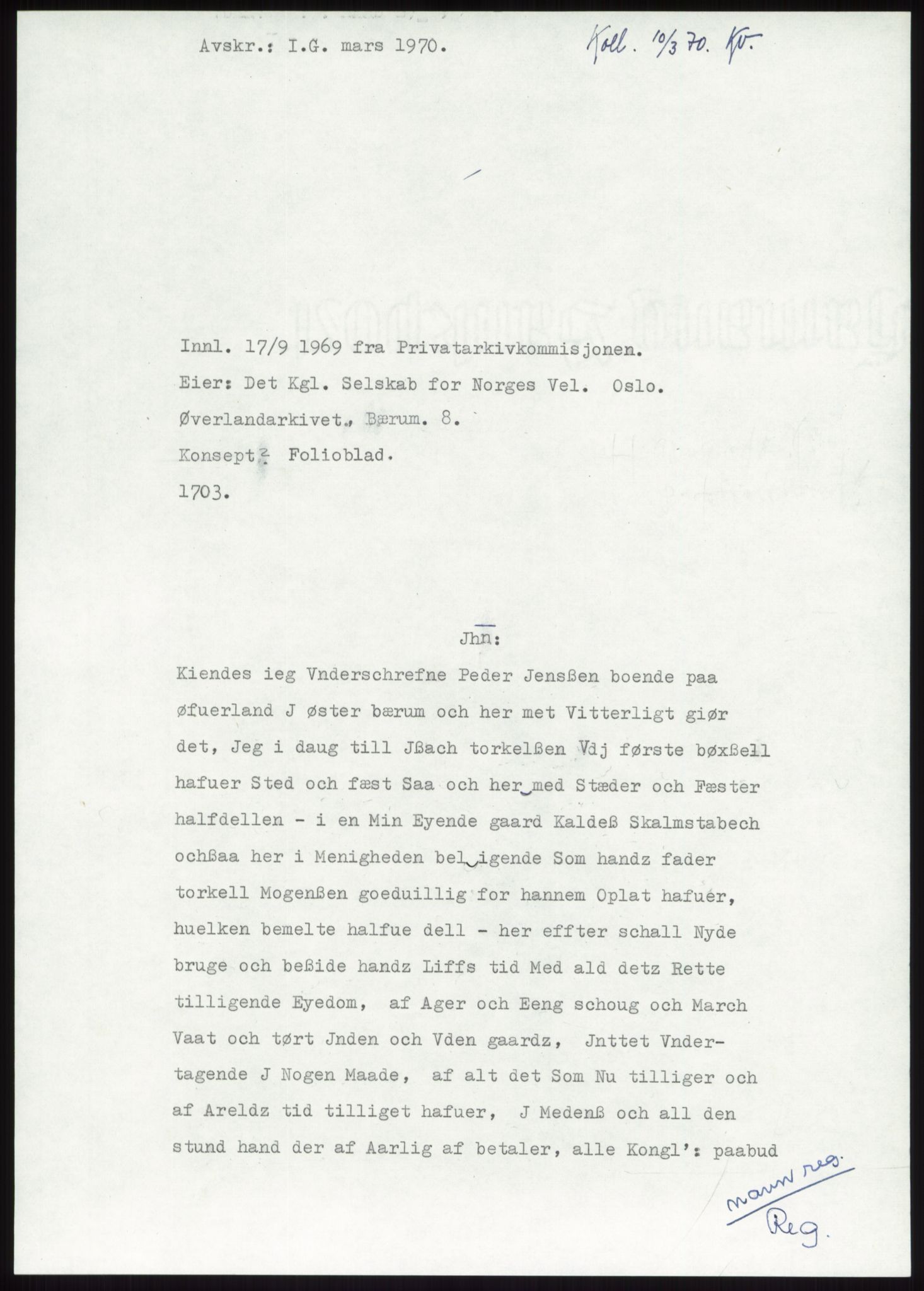 Samlinger til kildeutgivelse, Diplomavskriftsamlingen, RA/EA-4053/H/Ha, p. 1256