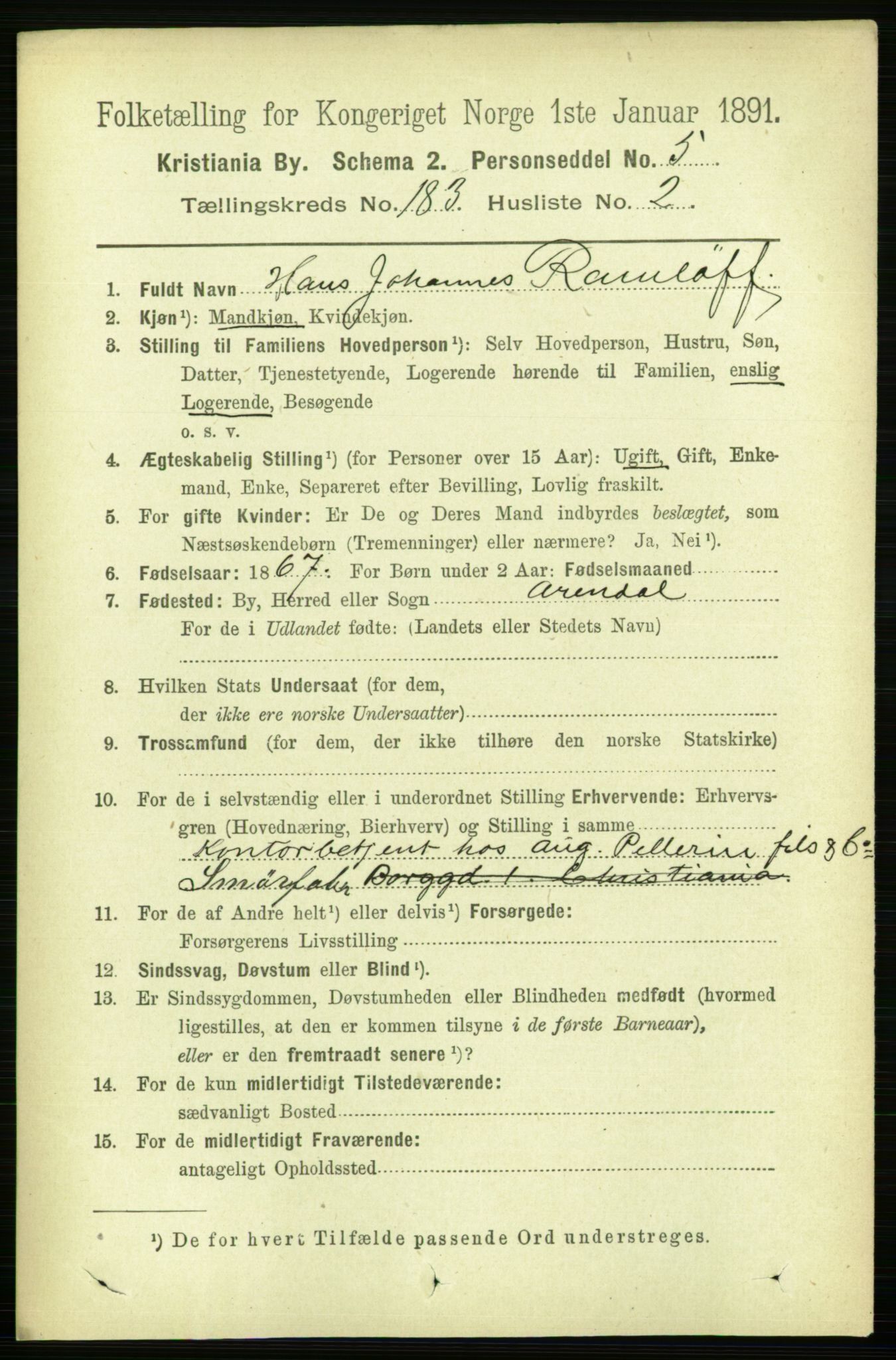RA, 1891 census for 0301 Kristiania, 1891, p. 109307