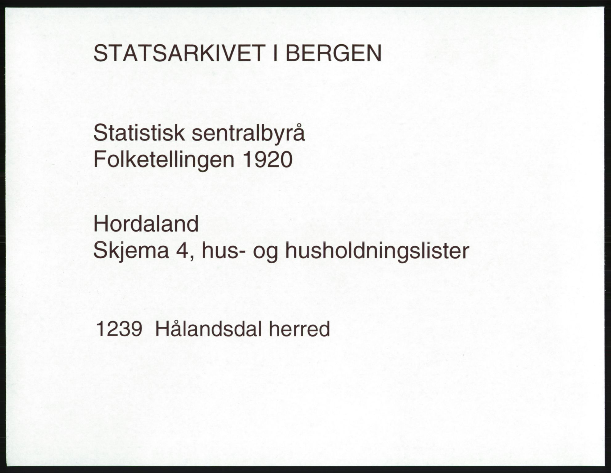 SAB, 1920 census for Hålandsdal, 1920, p. 23