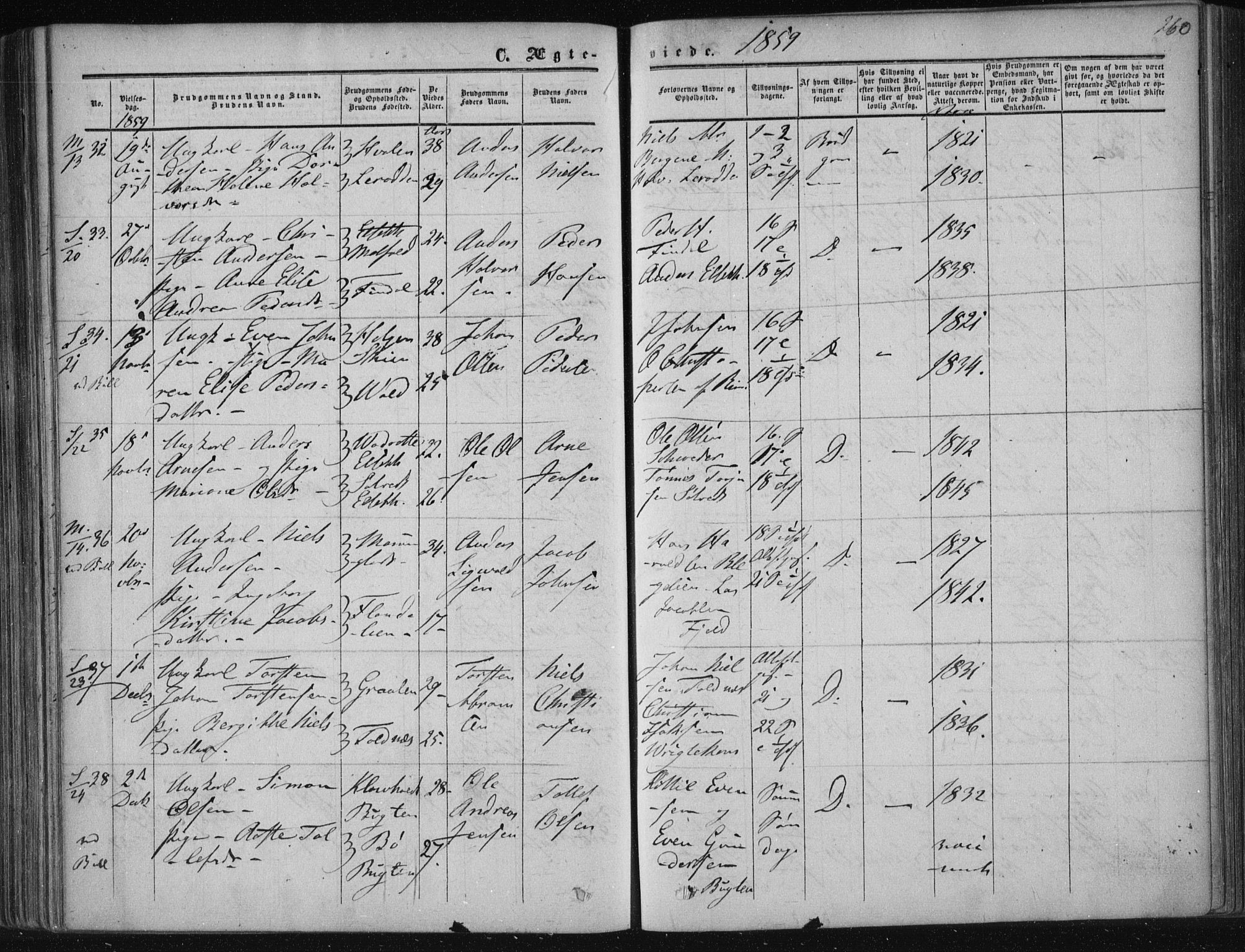 Solum kirkebøker, SAKO/A-306/F/Fa/L0007: Parish register (official) no. I 7, 1856-1864, p. 260