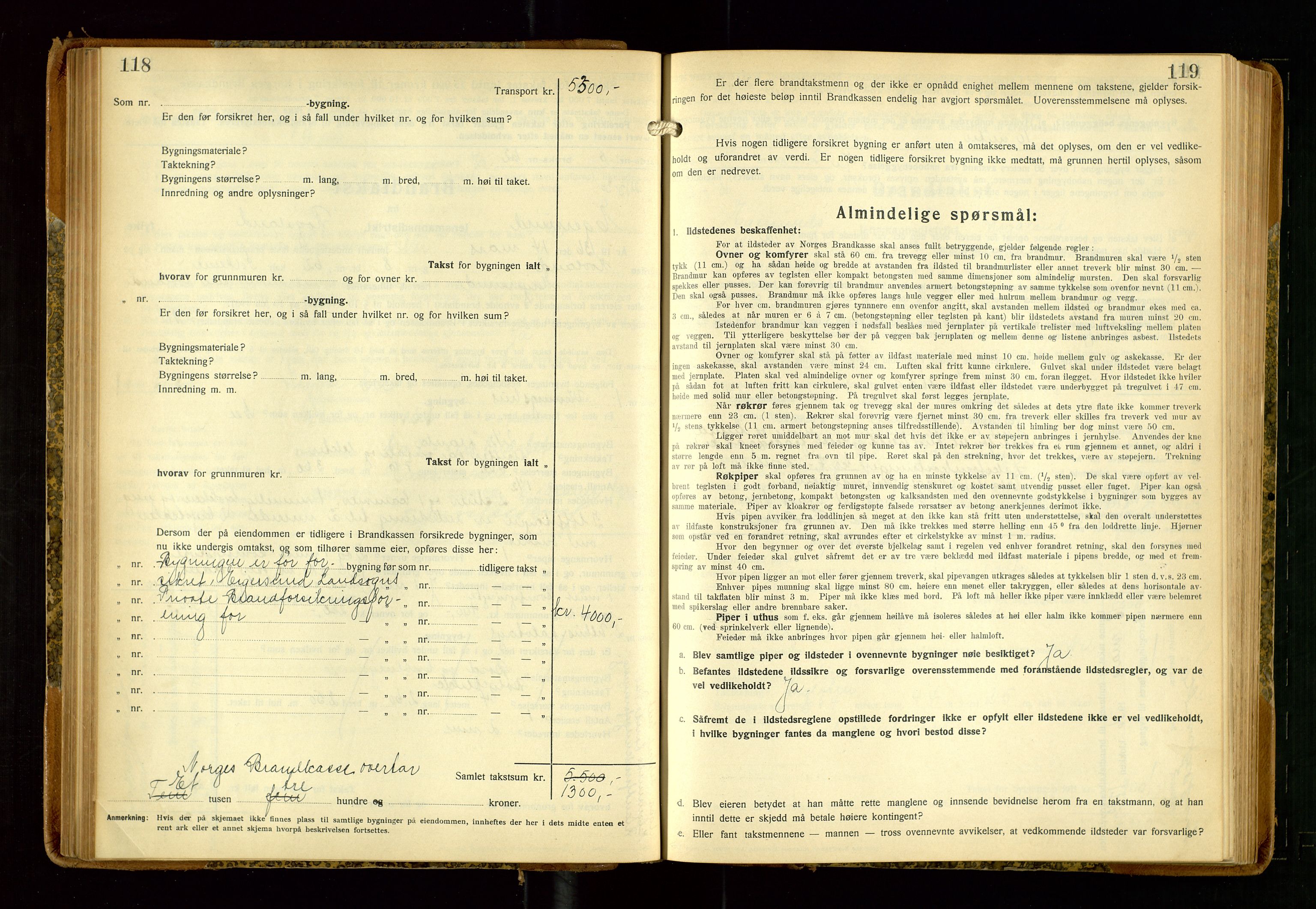 Eigersund lensmannskontor, AV/SAST-A-100171/Gob/L0006: "Brandtakstprotokoll", 1934-1938, p. 118-119