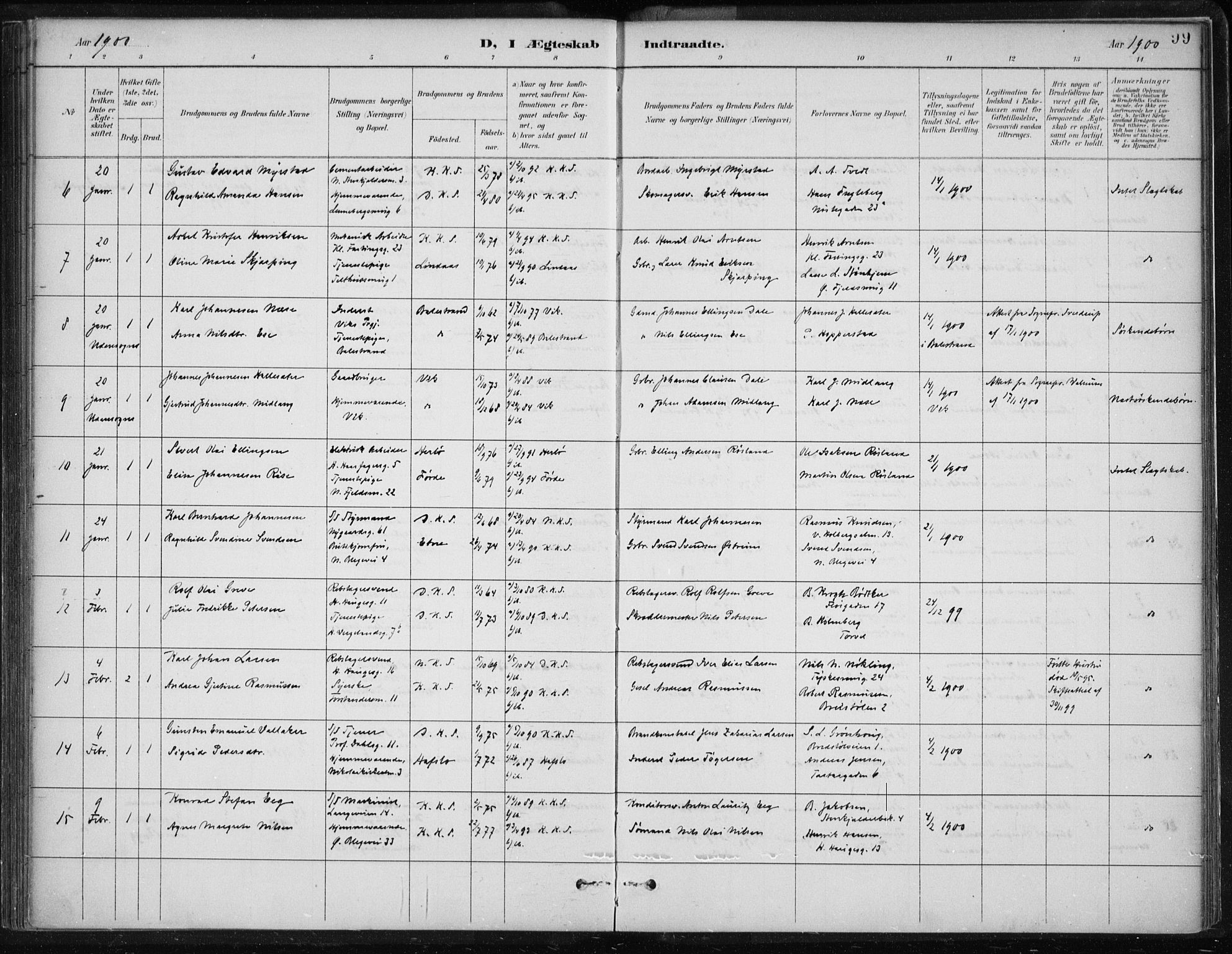 Korskirken sokneprestembete, AV/SAB-A-76101/H/Hab: Parish register (copy) no. D 3, 1887-1906, p. 99