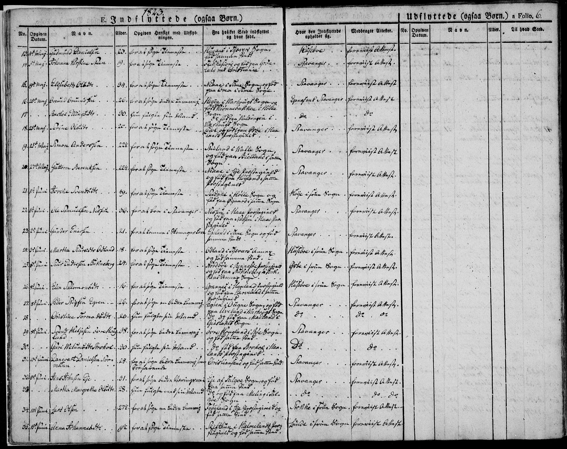 Domkirken sokneprestkontor, AV/SAST-A-101812/001/30/30BA/L0010: Parish register (official) no. A 10, 1821-1859, p. 6