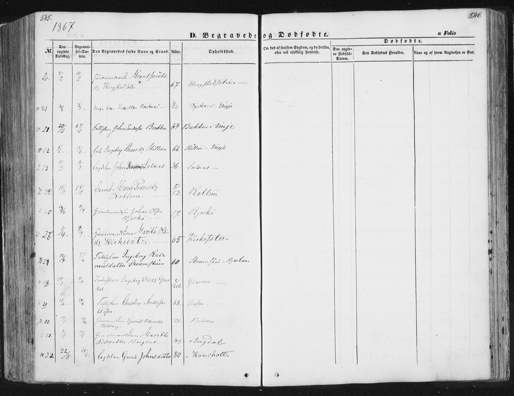 Ministerialprotokoller, klokkerbøker og fødselsregistre - Sør-Trøndelag, AV/SAT-A-1456/630/L0494: Parish register (official) no. 630A07, 1852-1868, p. 545-546