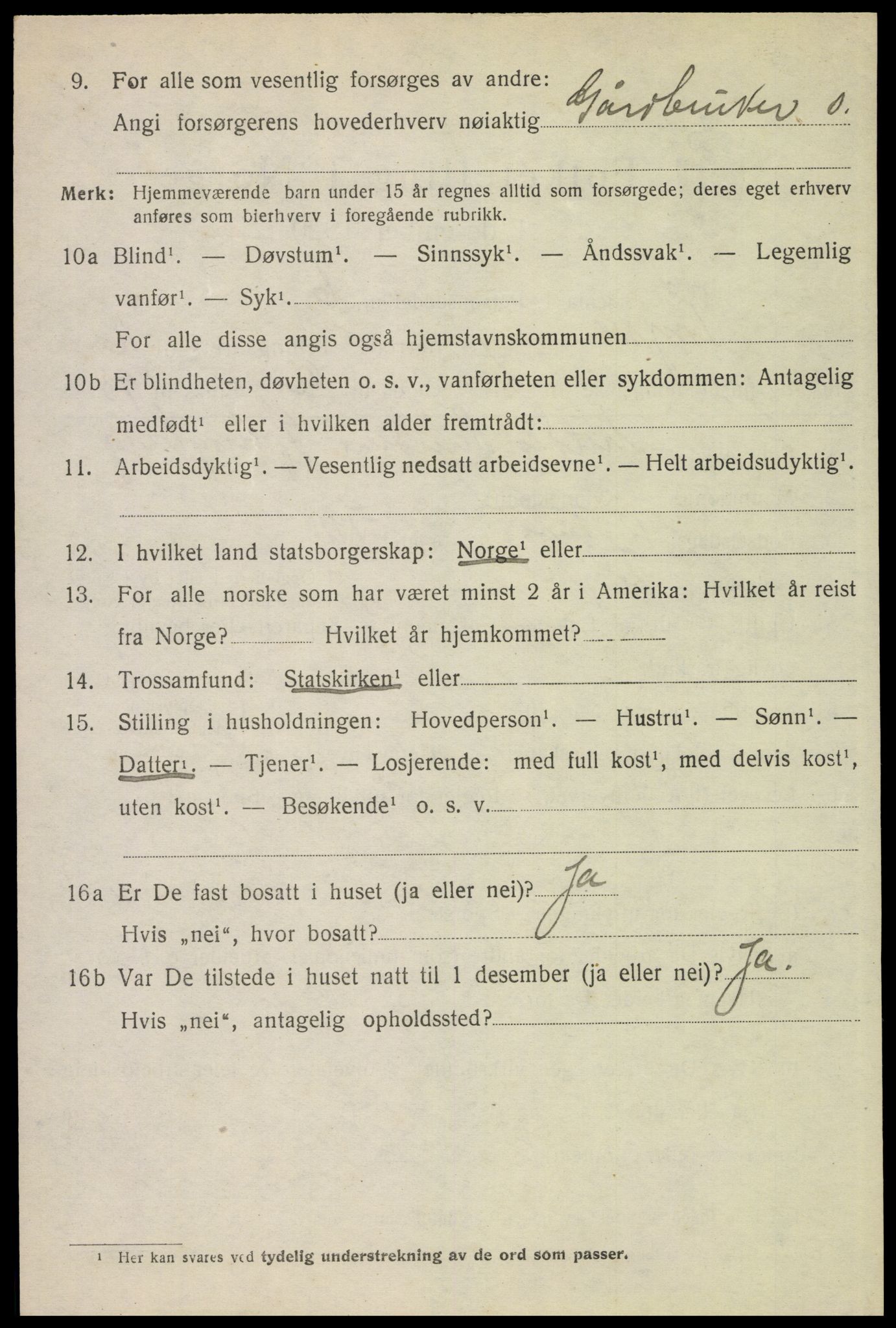SAH, 1920 census for Trysil, 1920, p. 9432