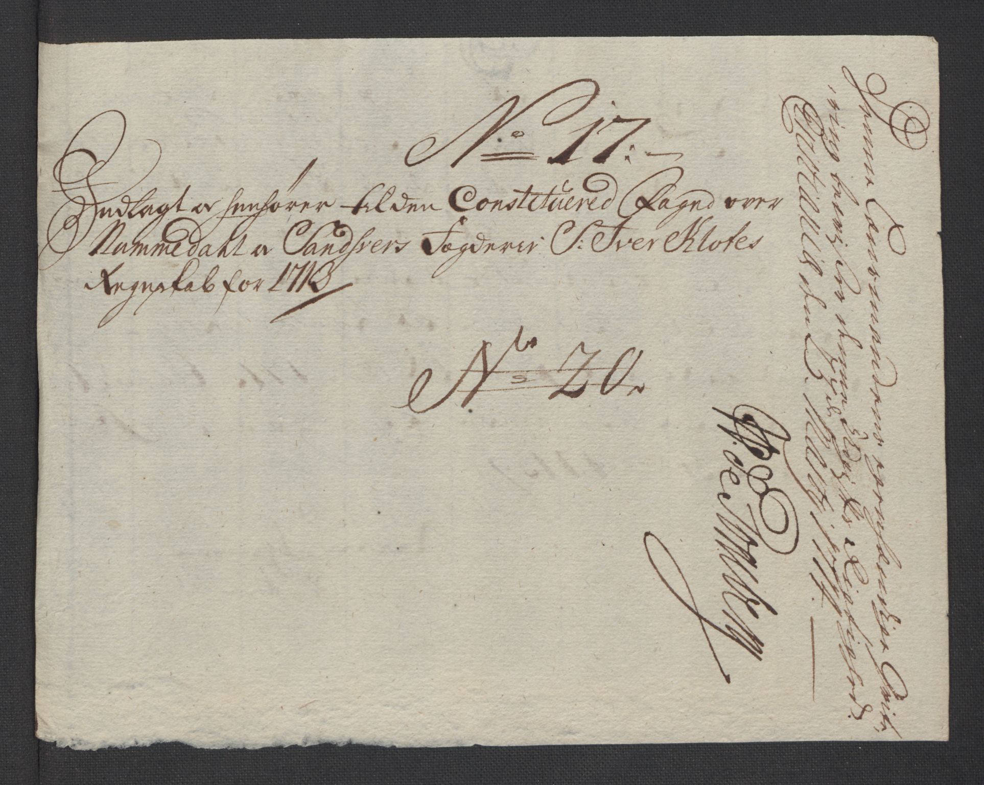 Rentekammeret inntil 1814, Reviderte regnskaper, Fogderegnskap, AV/RA-EA-4092/R24/L1588: Fogderegnskap Numedal og Sandsvær, 1713, p. 320