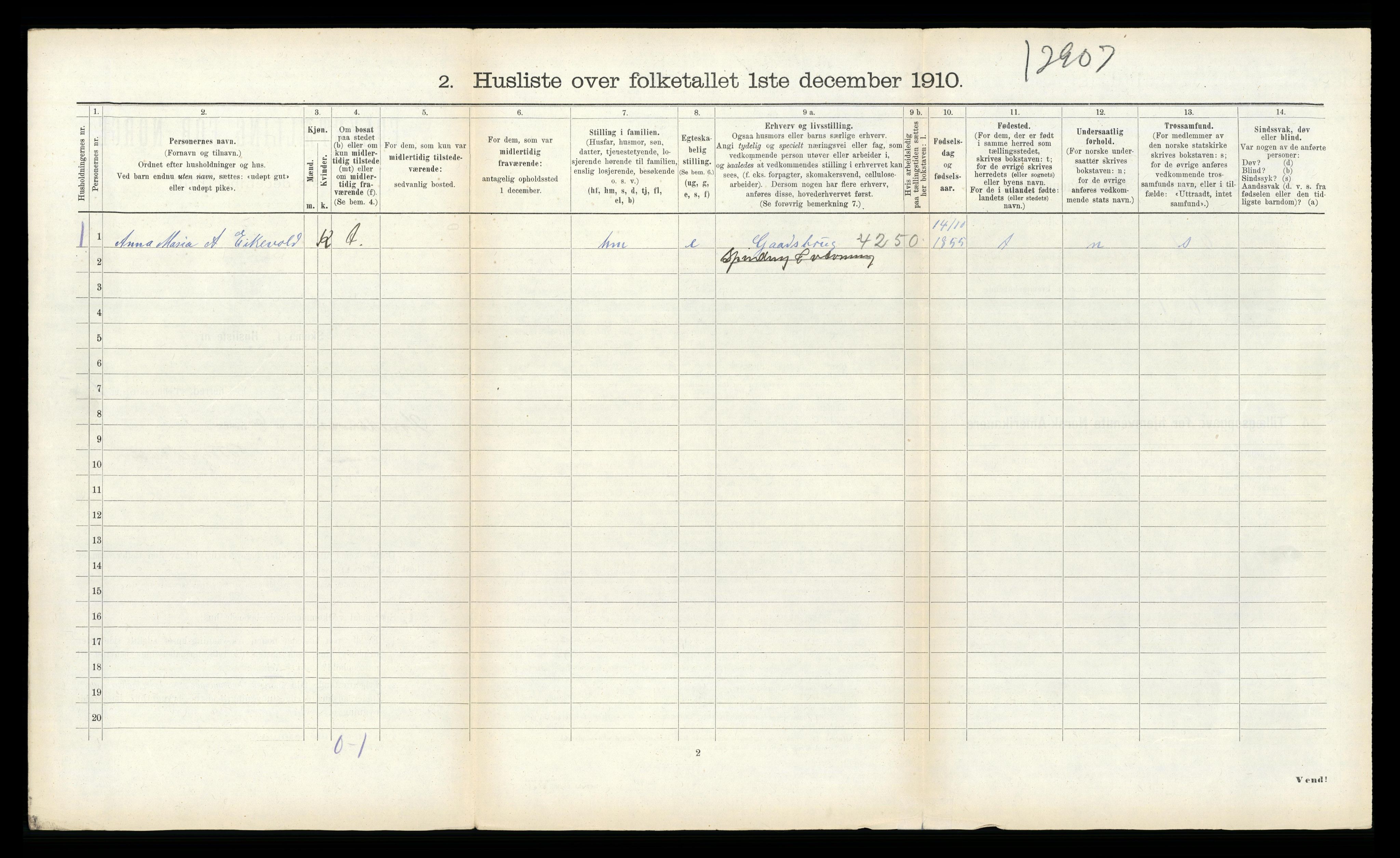 RA, 1910 census for Kinn, 1910, p. 1561