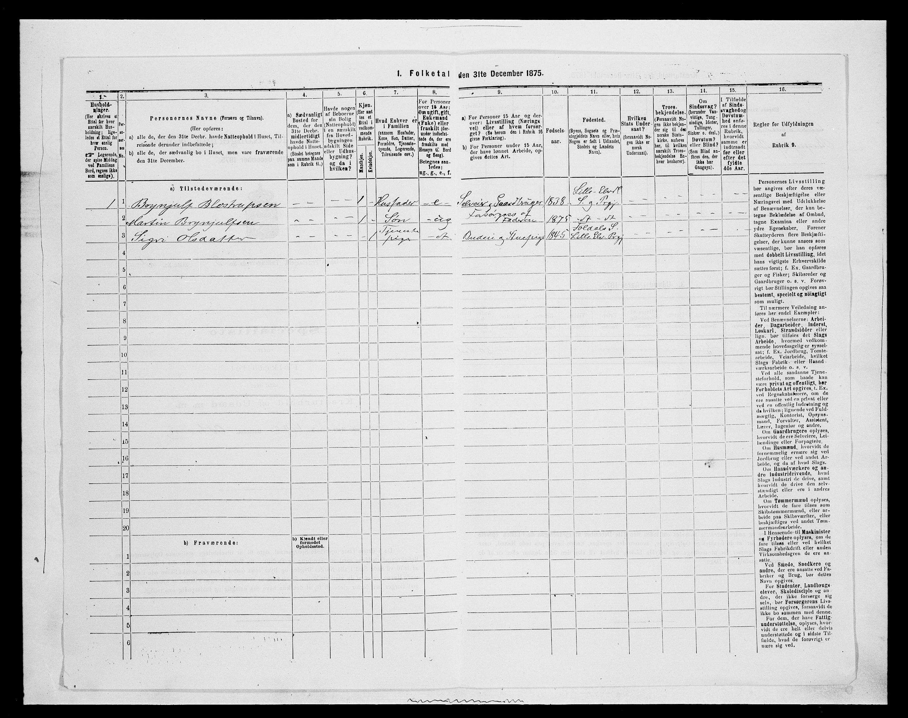 SAH, 1875 census for 0438P Lille Elvedalen, 1875, p. 358