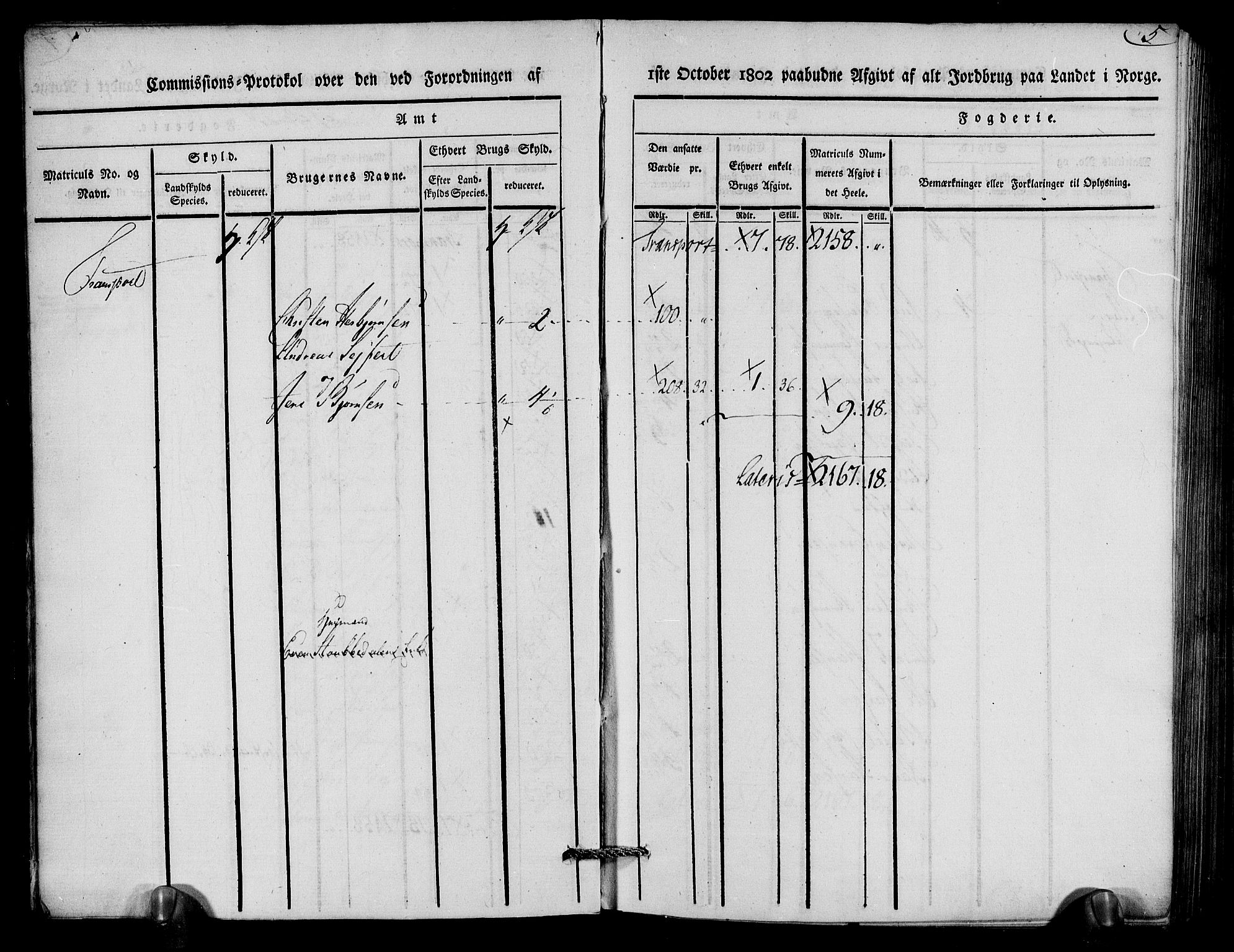 Rentekammeret inntil 1814, Realistisk ordnet avdeling, AV/RA-EA-4070/N/Ne/Nea/L0079: Nedenes fogderi. Kommisjonsprotokoll "Nr. 2", for Strengereid skipreide, 1803, p. 6