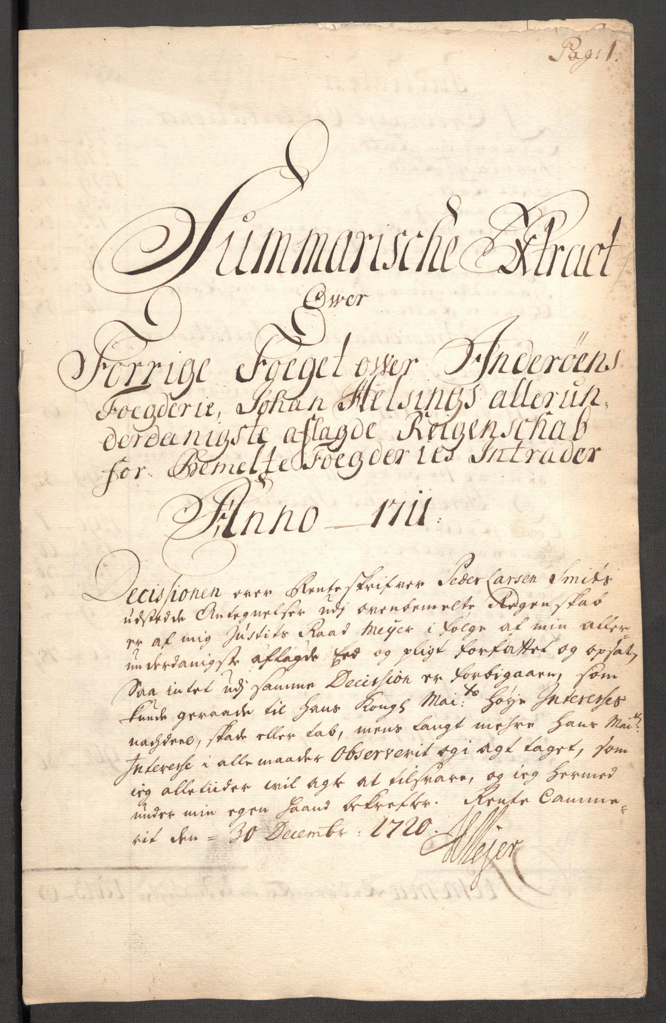 Rentekammeret inntil 1814, Reviderte regnskaper, Fogderegnskap, RA/EA-4092/R63/L4319: Fogderegnskap Inderøy, 1711, p. 18