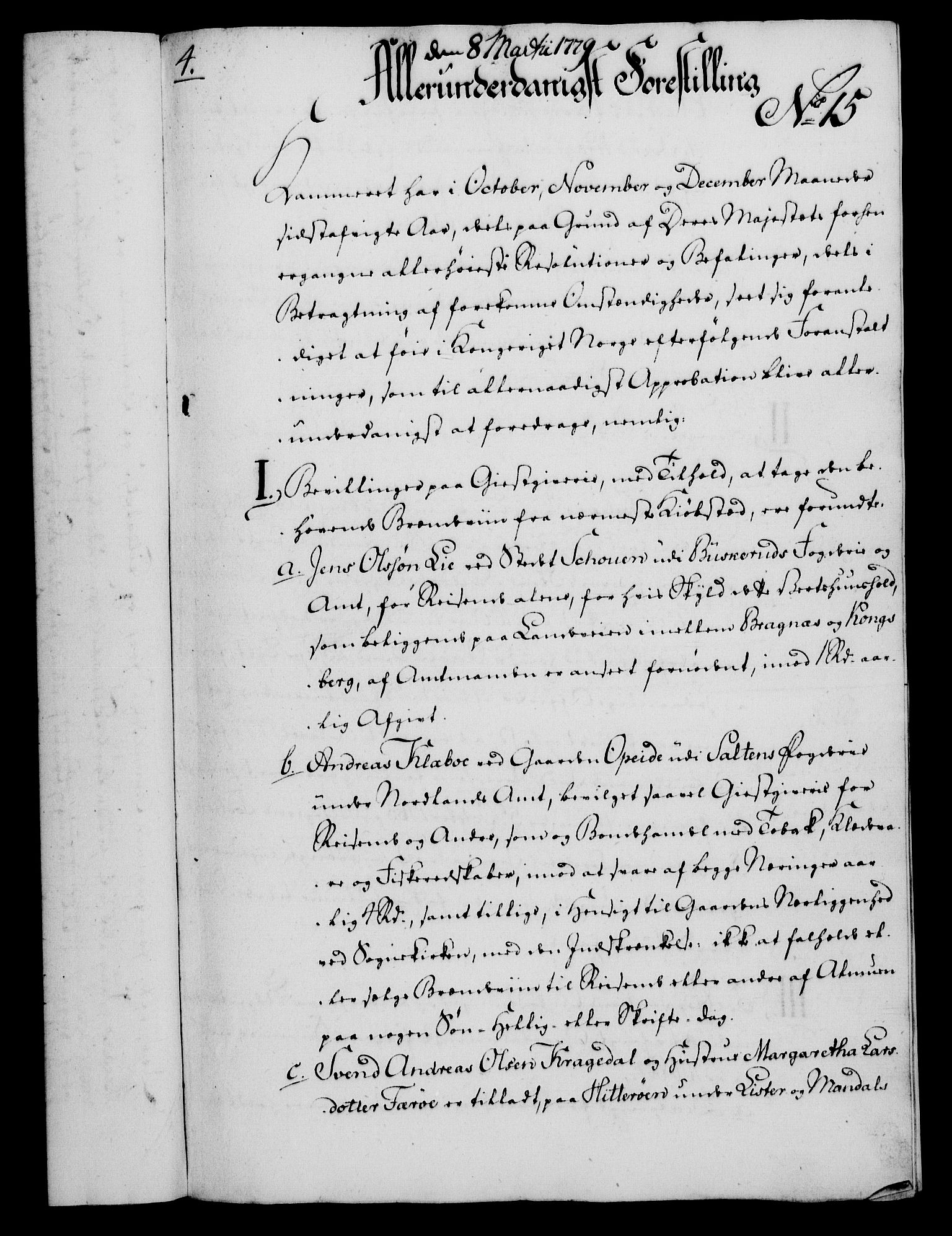 Rentekammeret, Kammerkanselliet, AV/RA-EA-3111/G/Gf/Gfa/L0061: Norsk relasjons- og resolusjonsprotokoll (merket RK 52.61), 1779, p. 130
