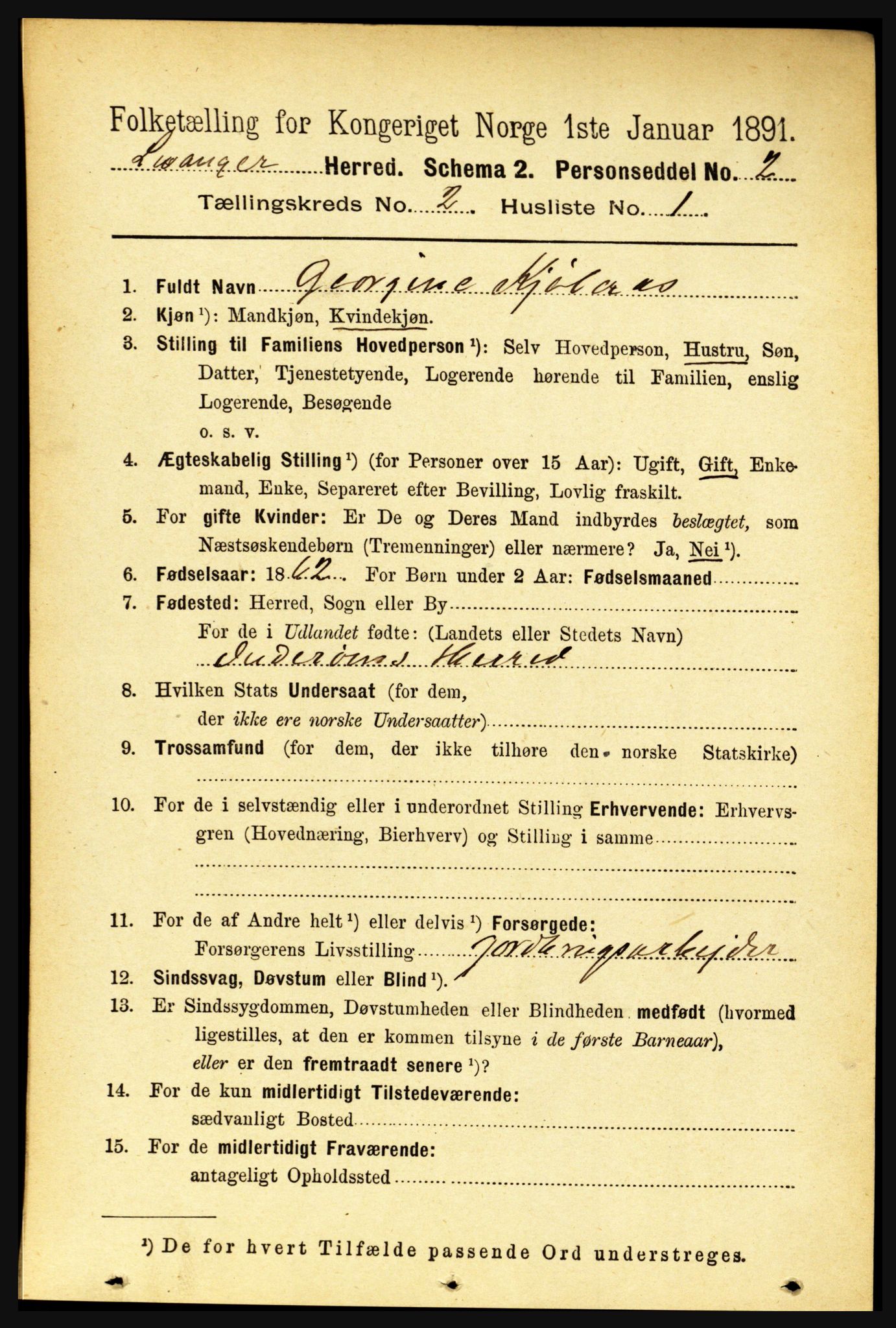 RA, 1891 census for 1720 Levanger, 1891, p. 868