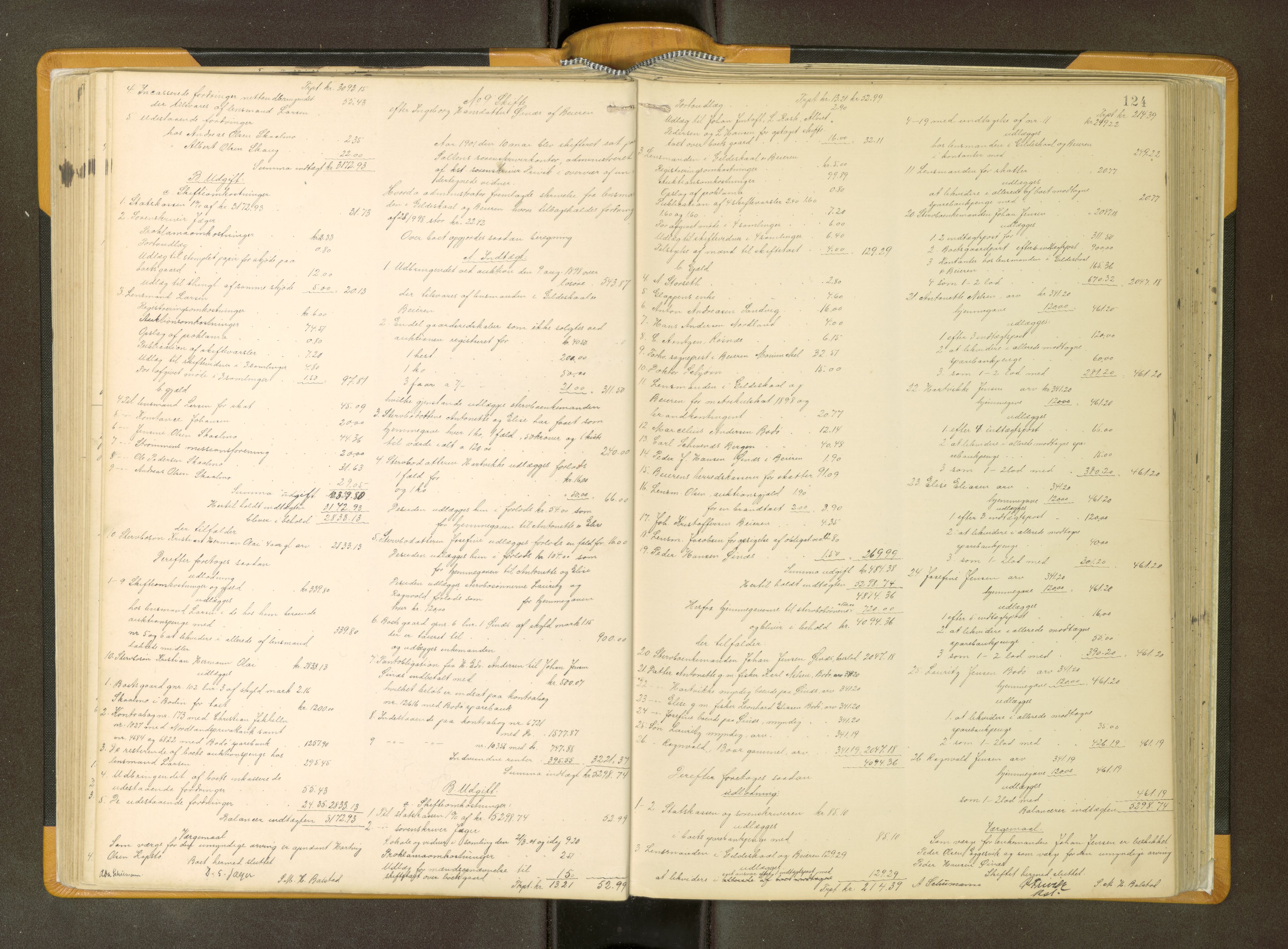 Salten sorenskriveri, AV/SAT-A-4578/1/3/3A/L0064: Skifteslutningsprotokoll, 1894-1912, p. 124