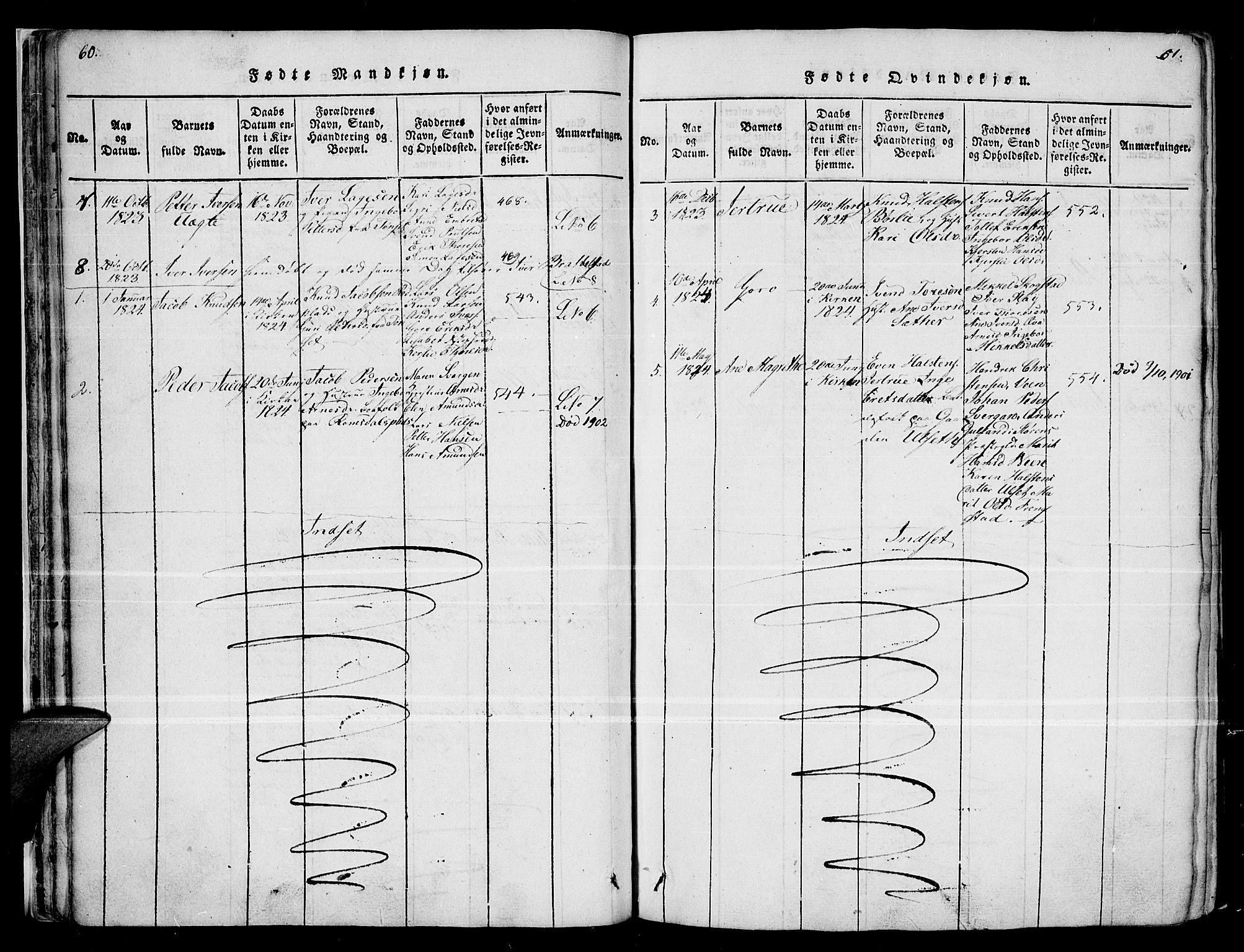 Kvikne prestekontor, SAH/PREST-064/H/Ha/Haa/L0004: Parish register (official) no. 4, 1815-1840, p. 60-61